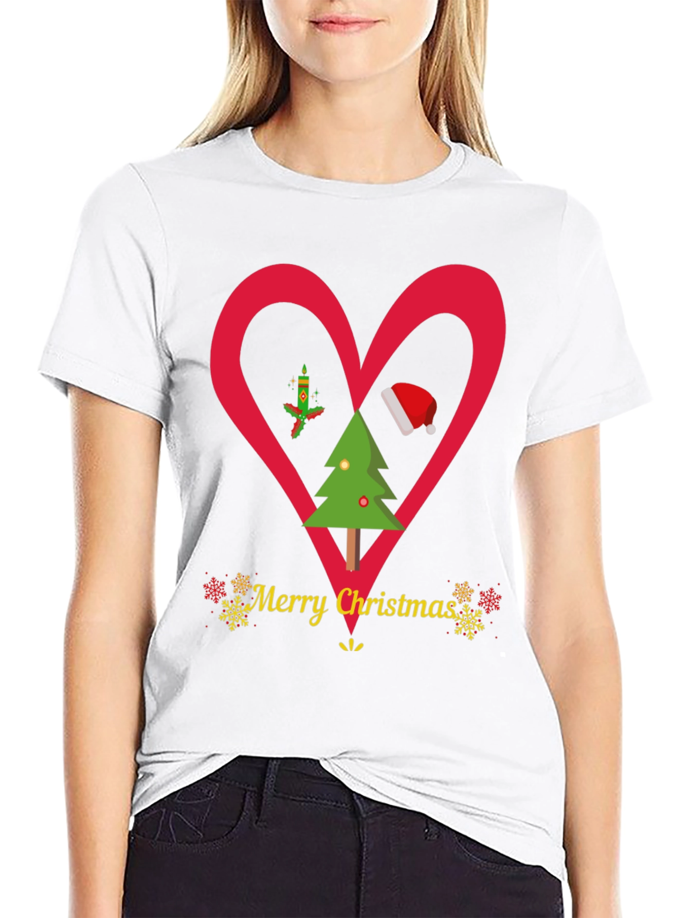 Christmas Heart T-Shirt Festive Holiday Apparel
