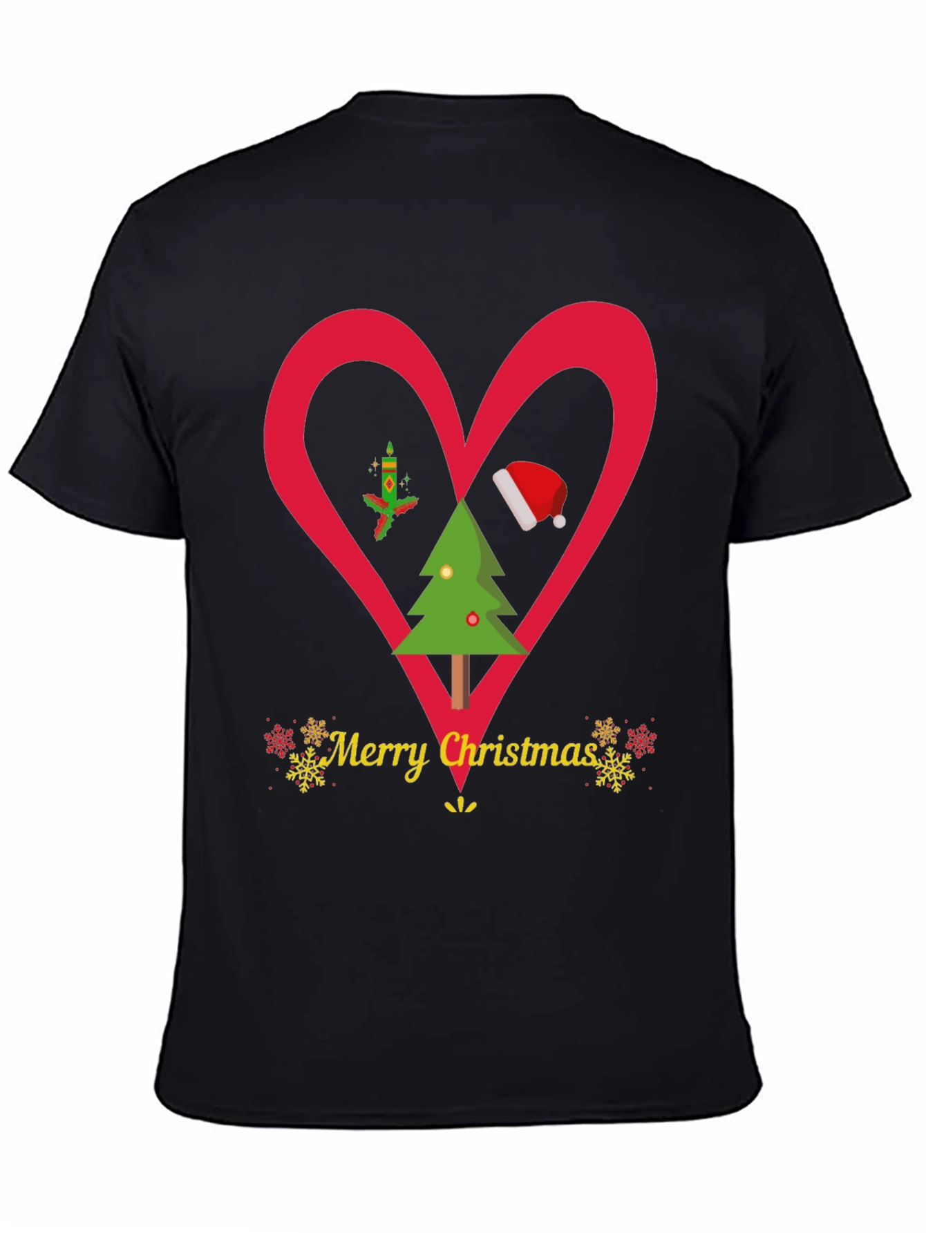 Christmas Heart T-Shirt Festive Holiday Apparel