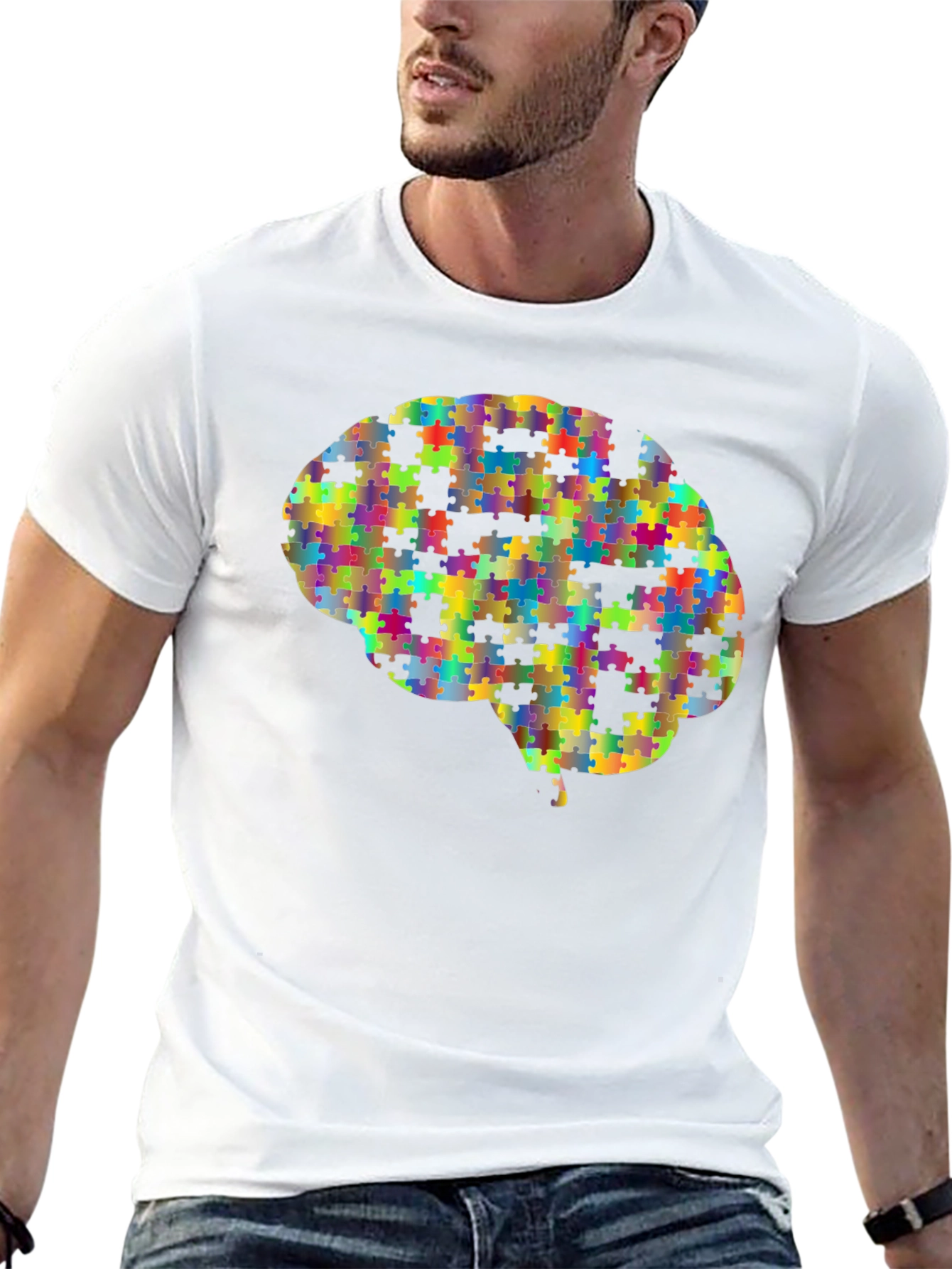 Puzzle Piece Brain Graphic Tee - Unisex