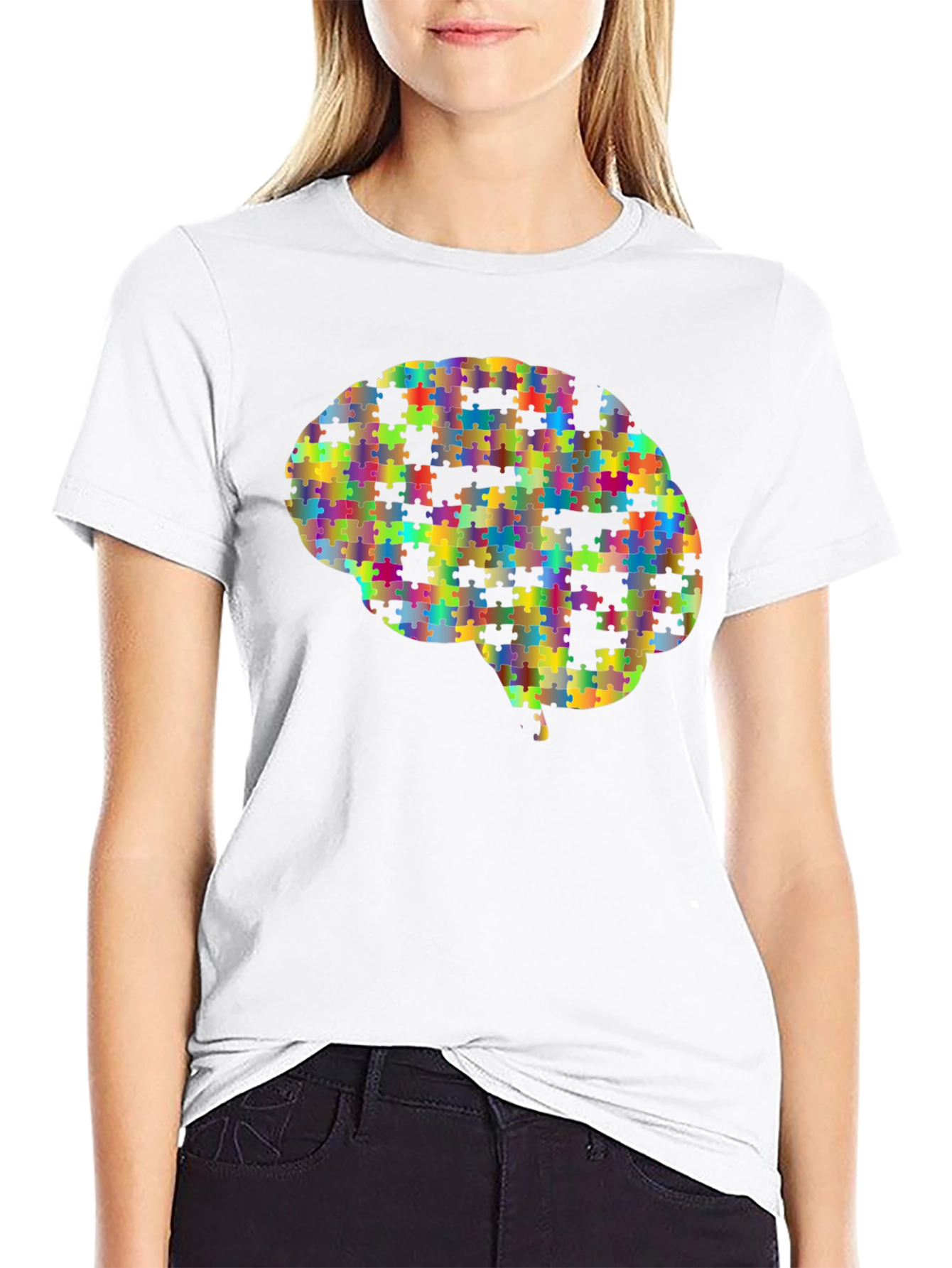 Puzzle Piece Brain Graphic Tee - Unisex