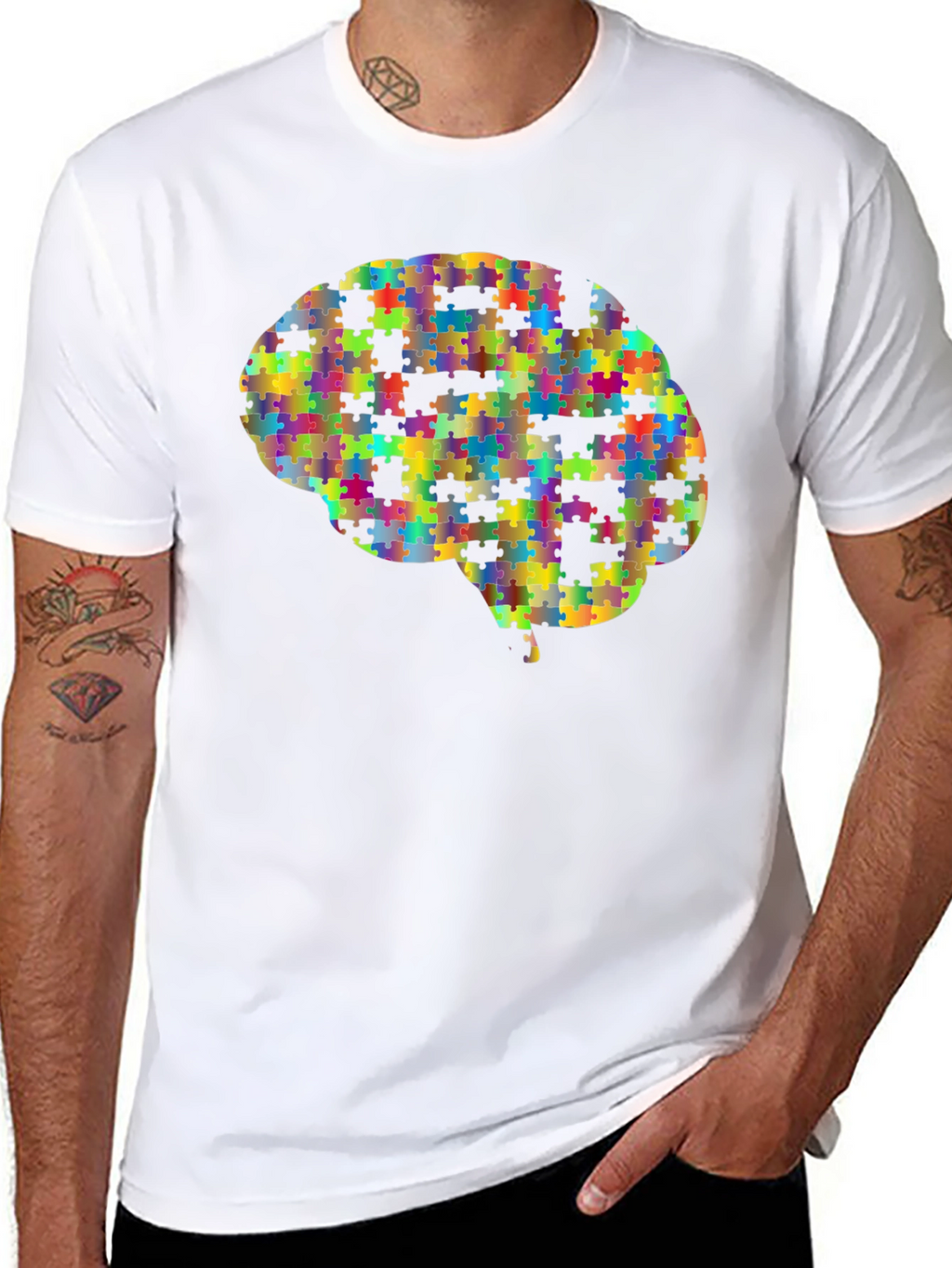 Puzzle Piece Brain Graphic Tee - Unisex
