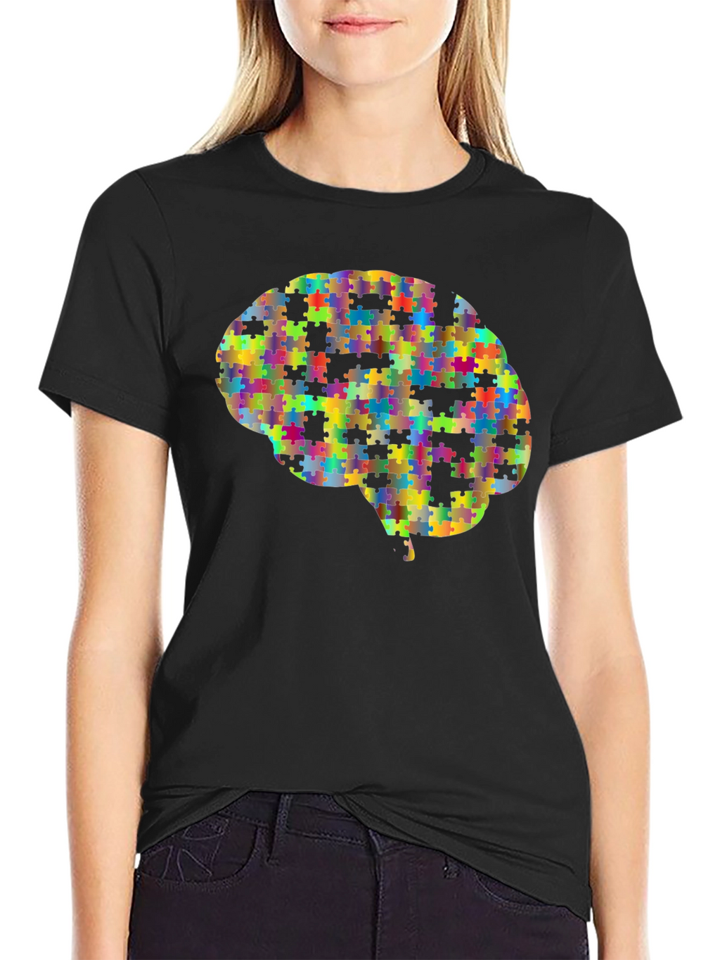 Puzzle Piece Brain Graphic Tee - Unisex