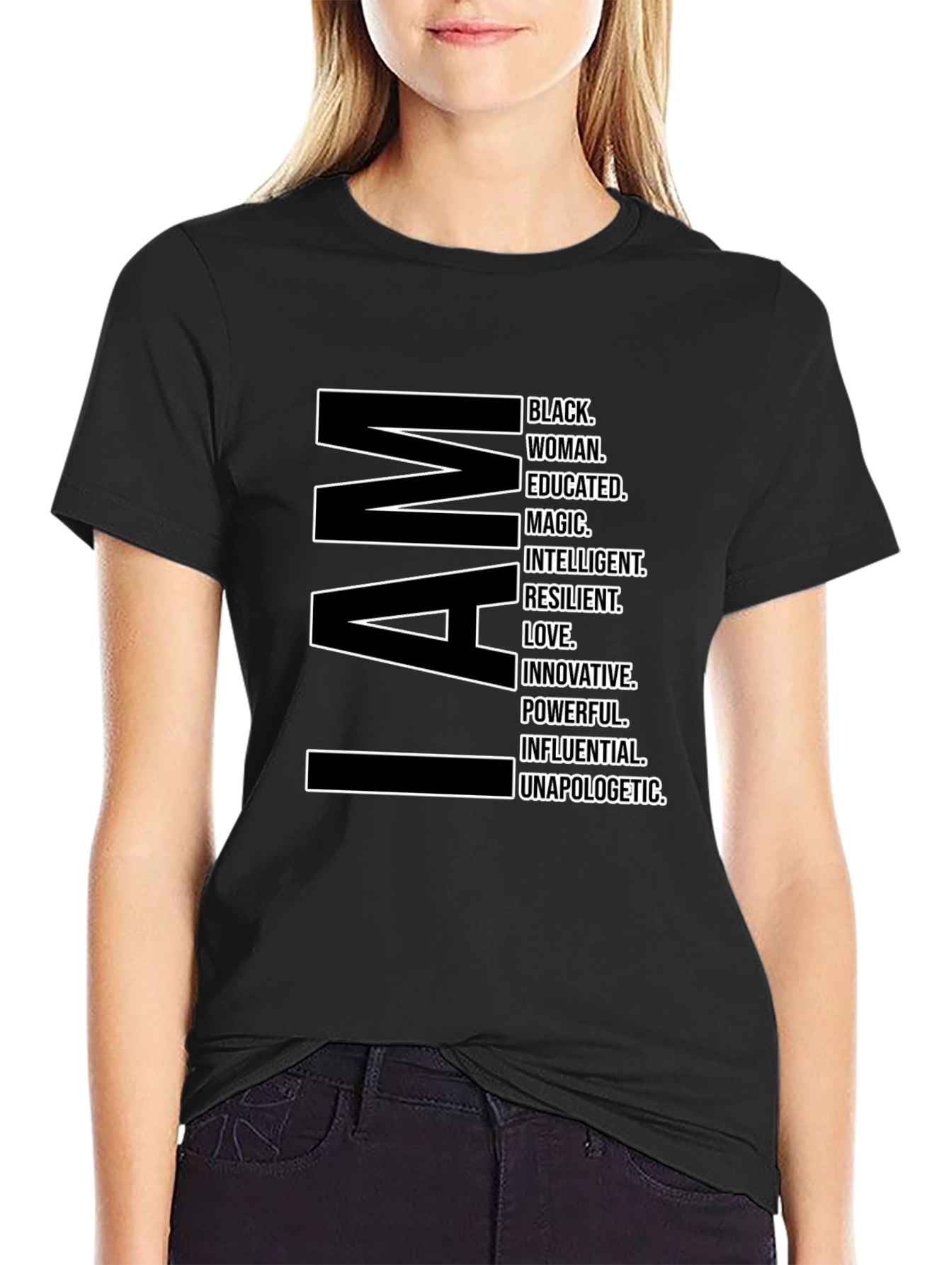 I AM Black Woman T-Shirt - Empowering Statement Tee