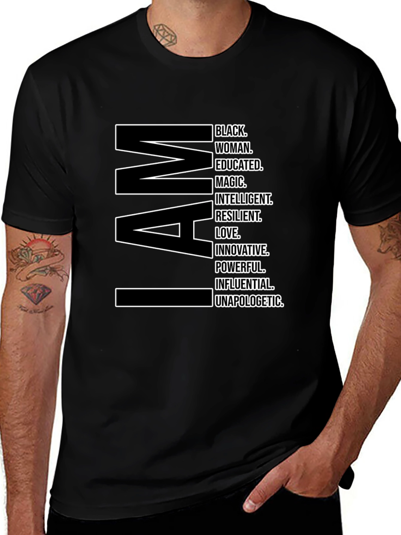 I AM Black Woman T-Shirt - Empowering Statement Tee