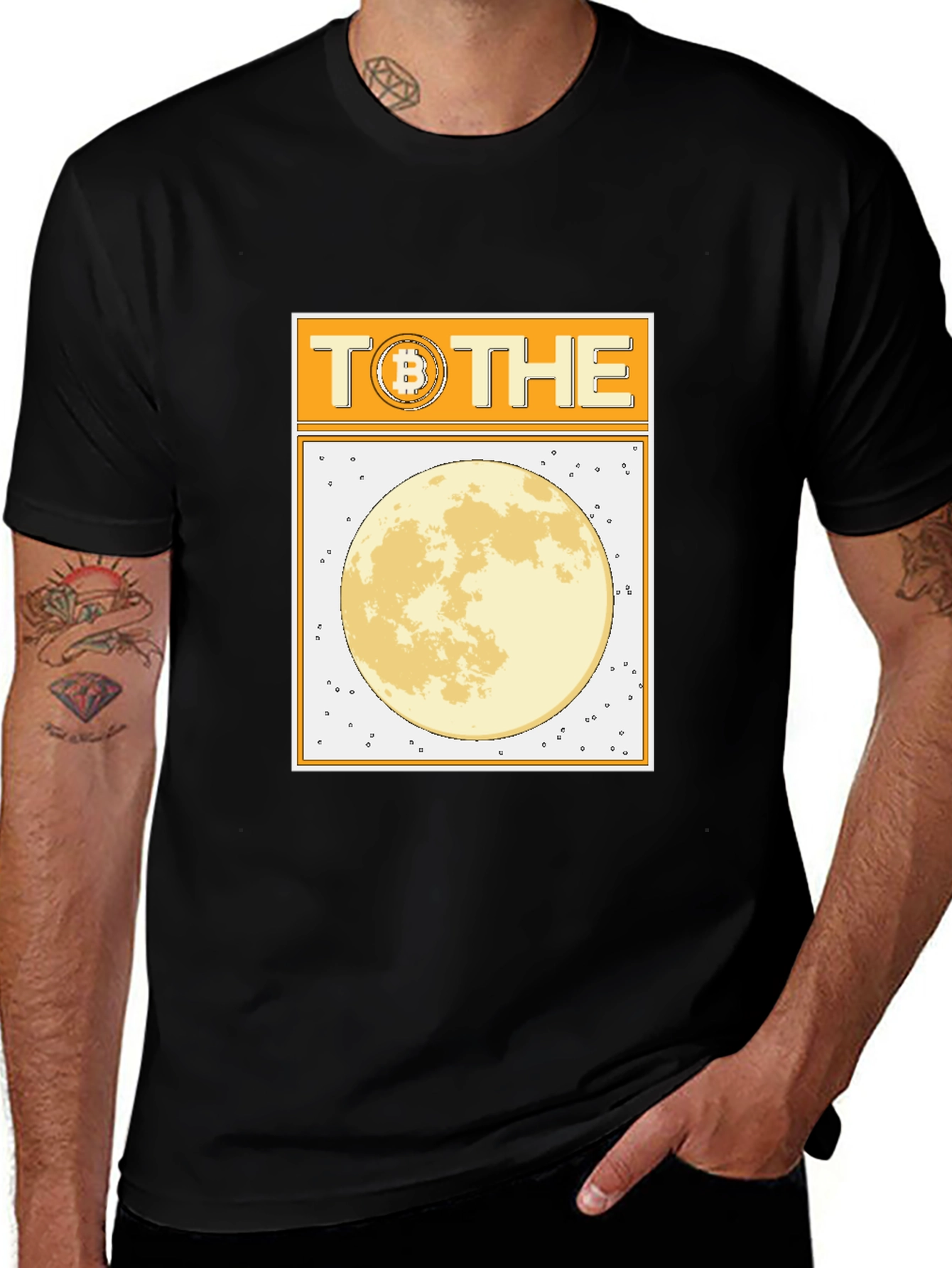 Bitcoin to the Moon Black T-Shirt