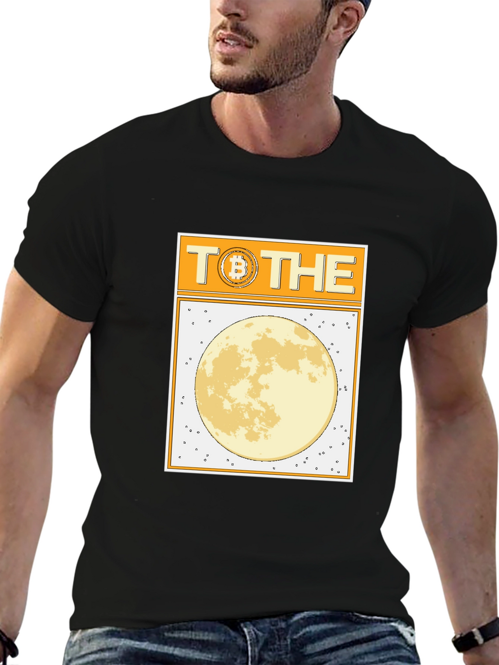 Bitcoin to the Moon Black T-Shirt