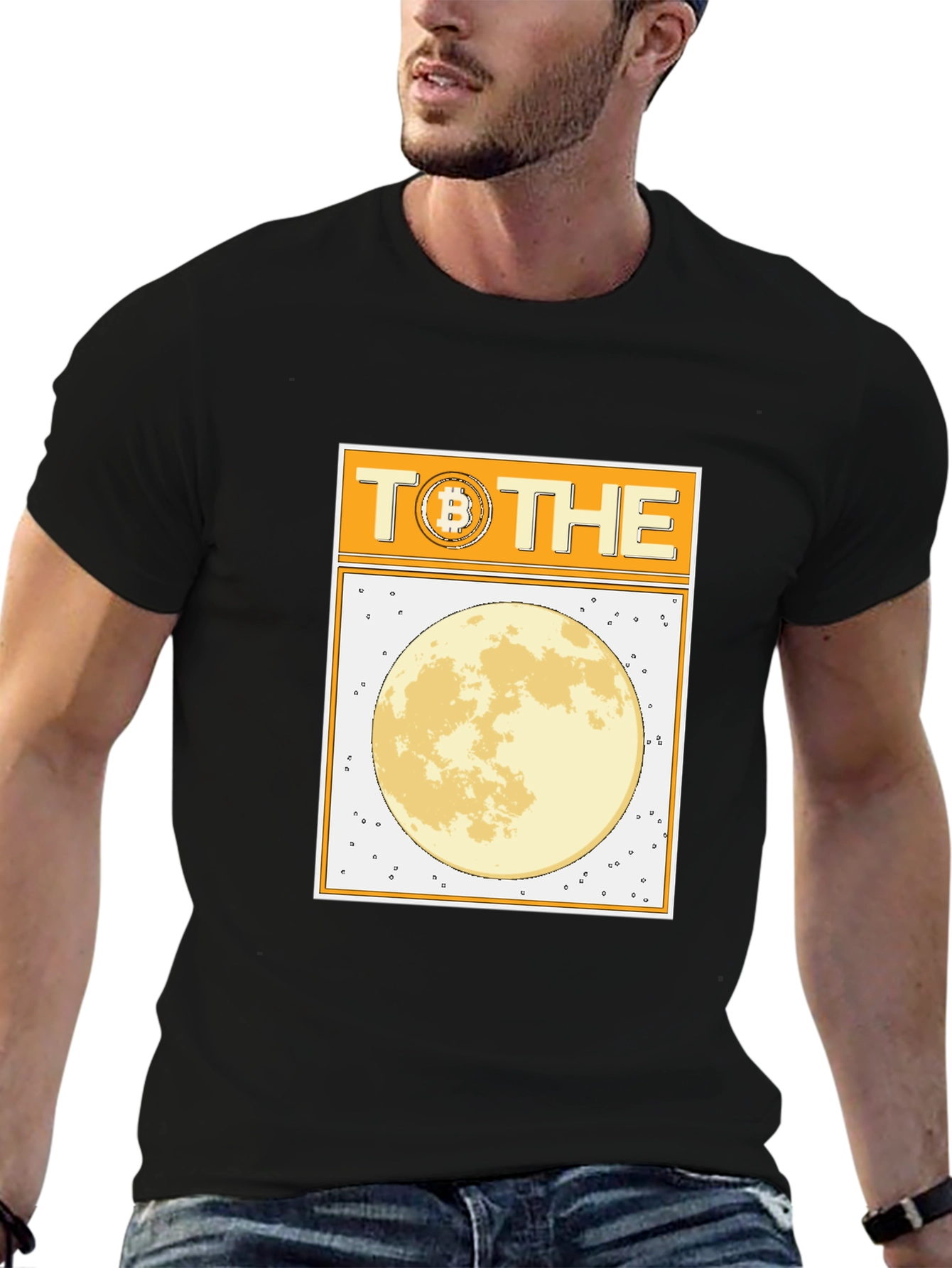 Bitcoin to the Moon Black T-Shirt