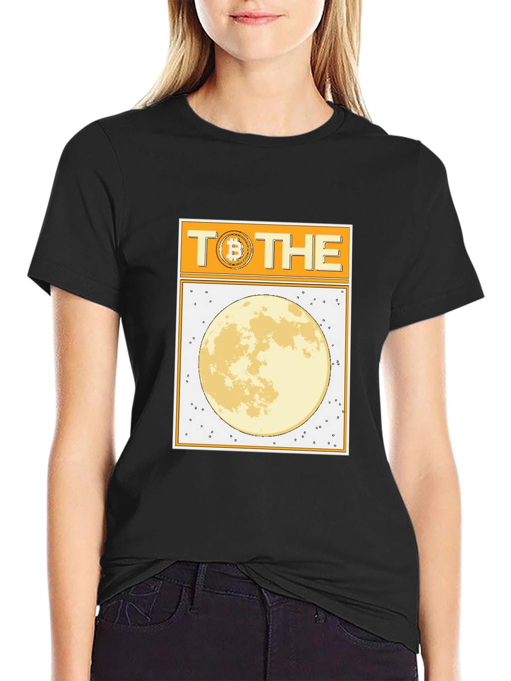 Bitcoin to the Moon Black T-Shirt