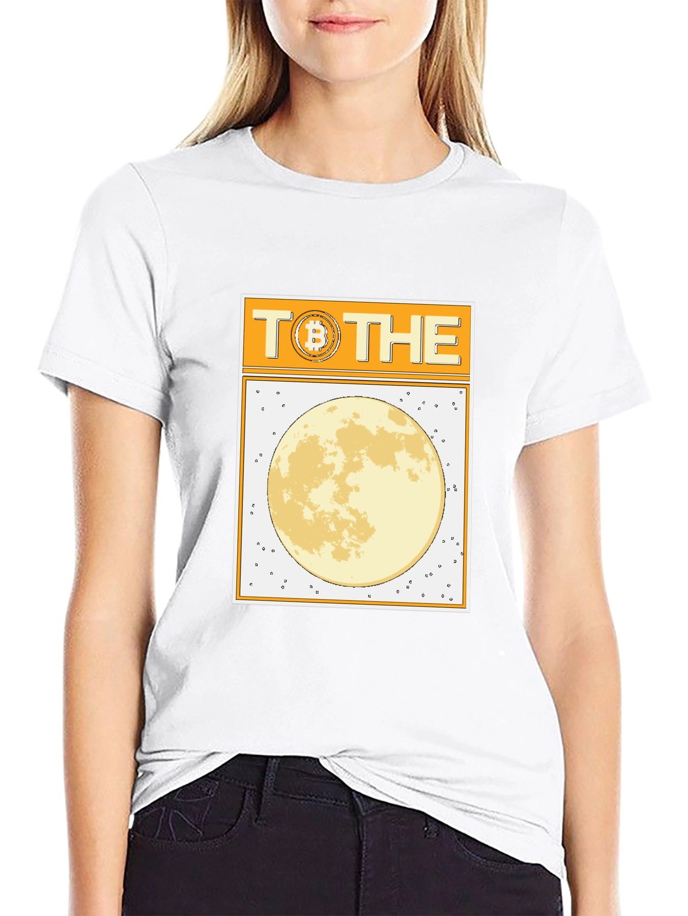 Bitcoin to the Moon Black T-Shirt