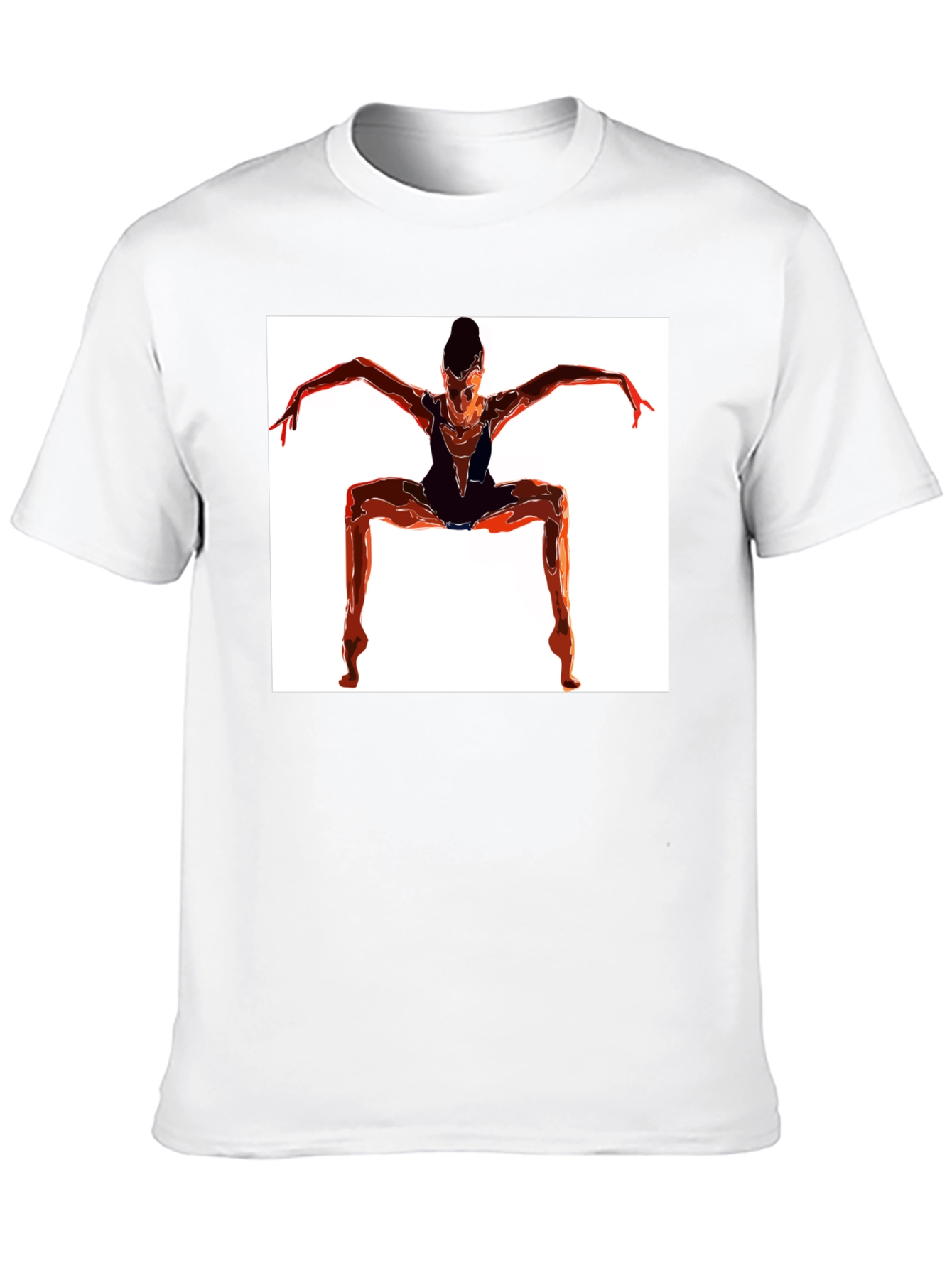 Abstract Dancer Graphic Tee - Modern Black T-Shirt