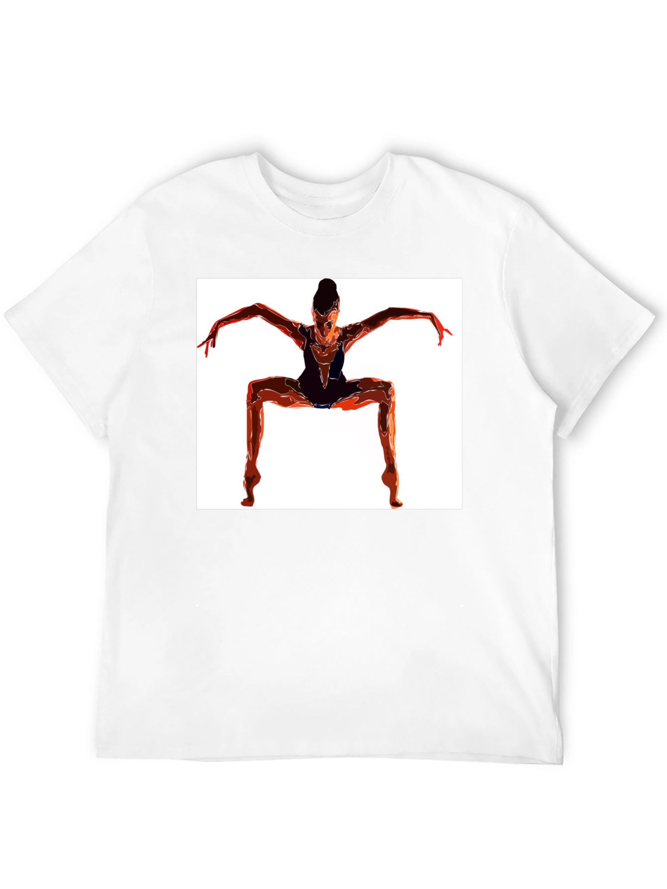 Abstract Dancer Graphic Tee - Modern Black T-Shirt