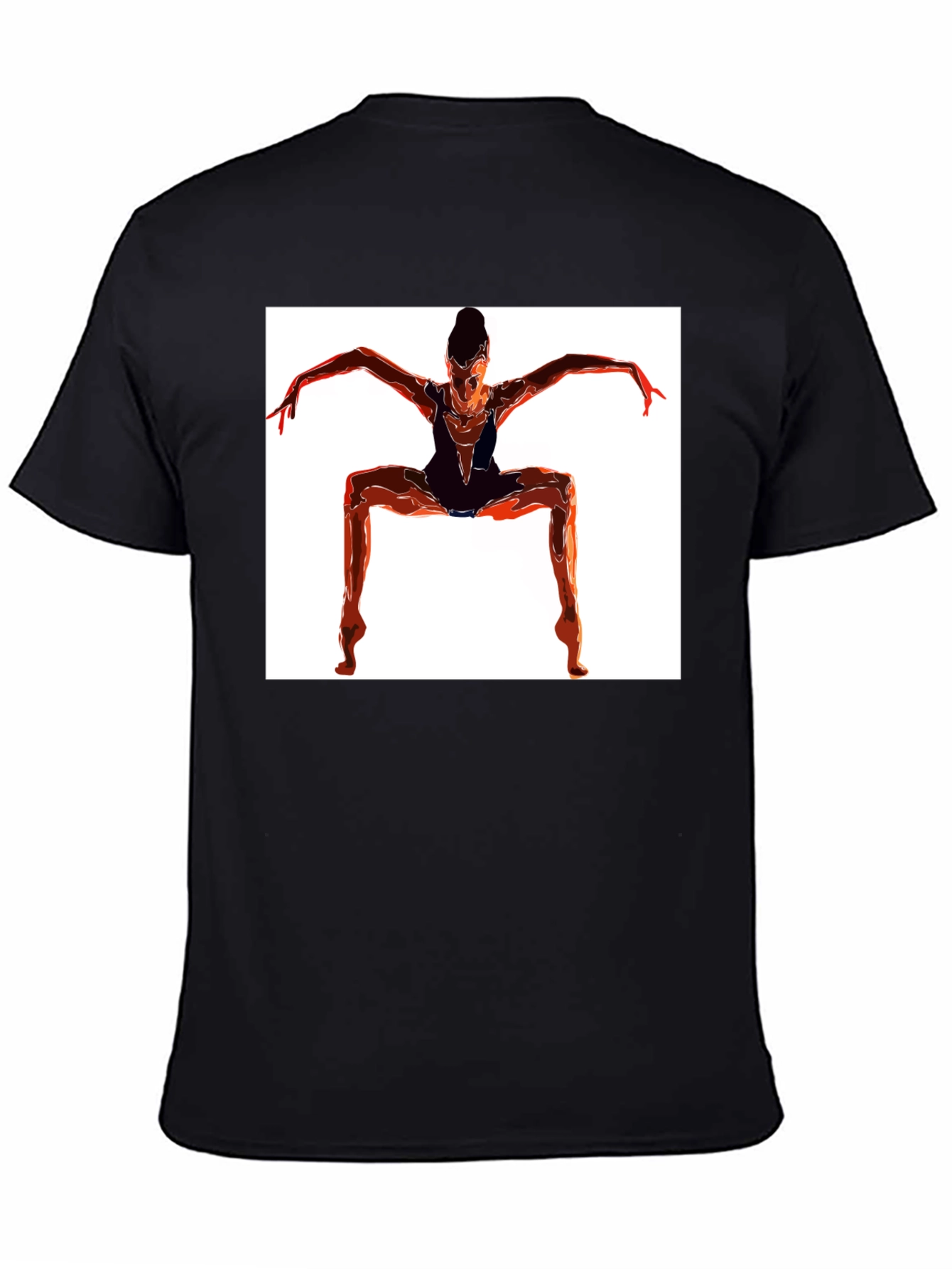 Abstract Dancer Graphic Tee - Modern Black T-Shirt