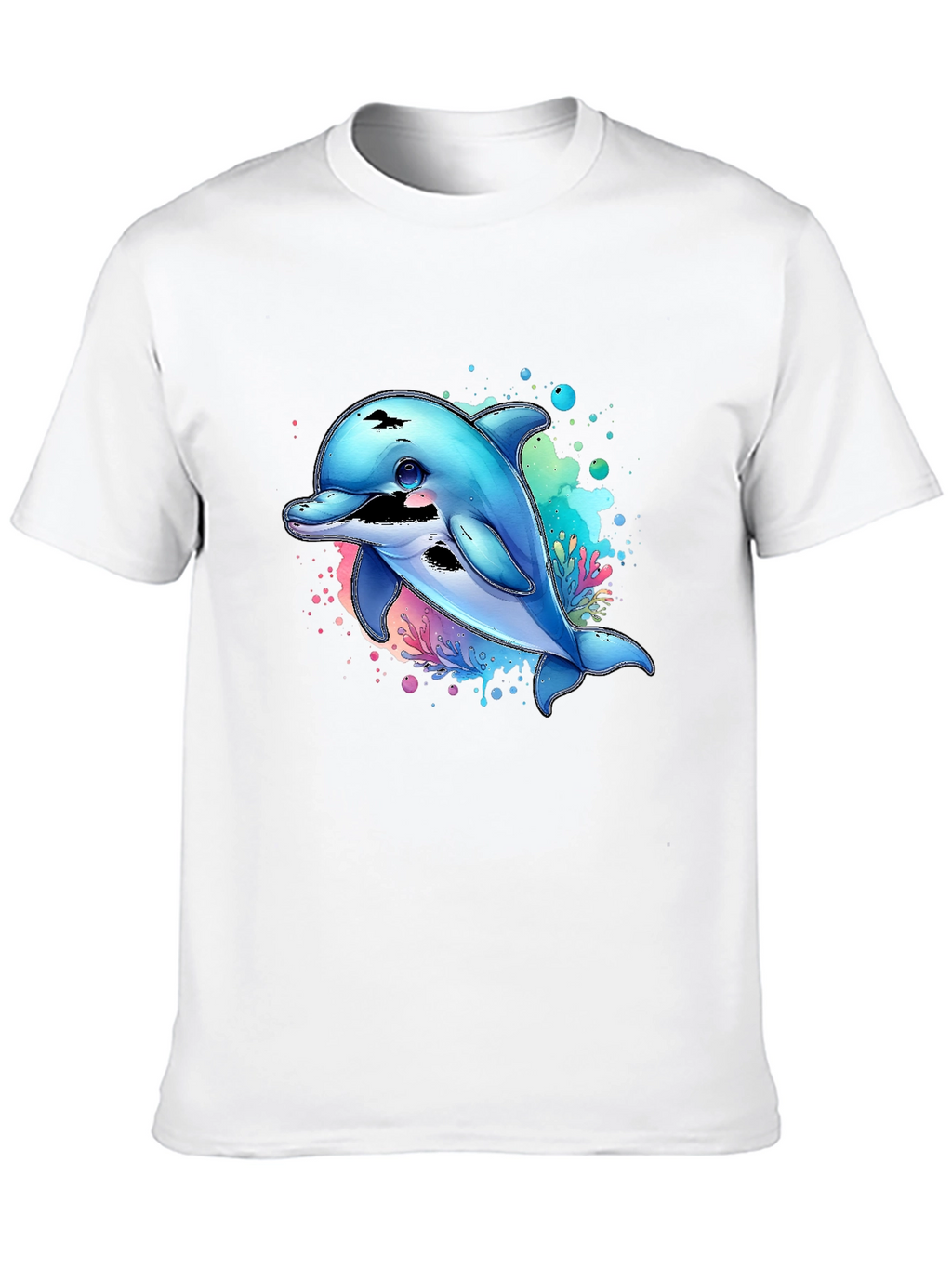Dolphin Splash Graphic Tee - Black