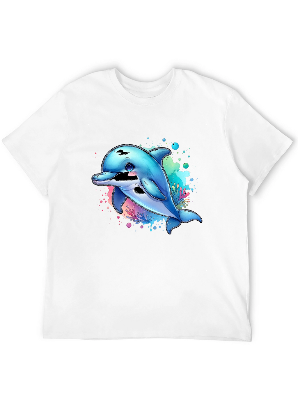 Dolphin Splash Graphic Tee - Black