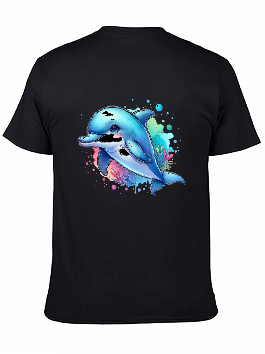 Dolphin Splash Graphic Tee - Black