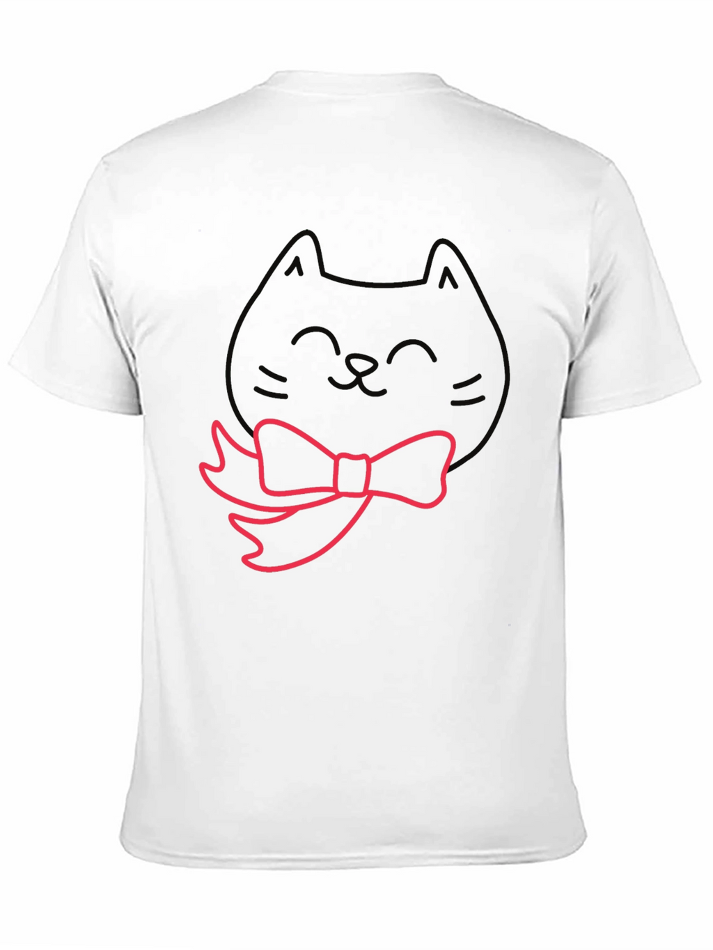 Cute Cat Bow Tie Graphic T-Shirt