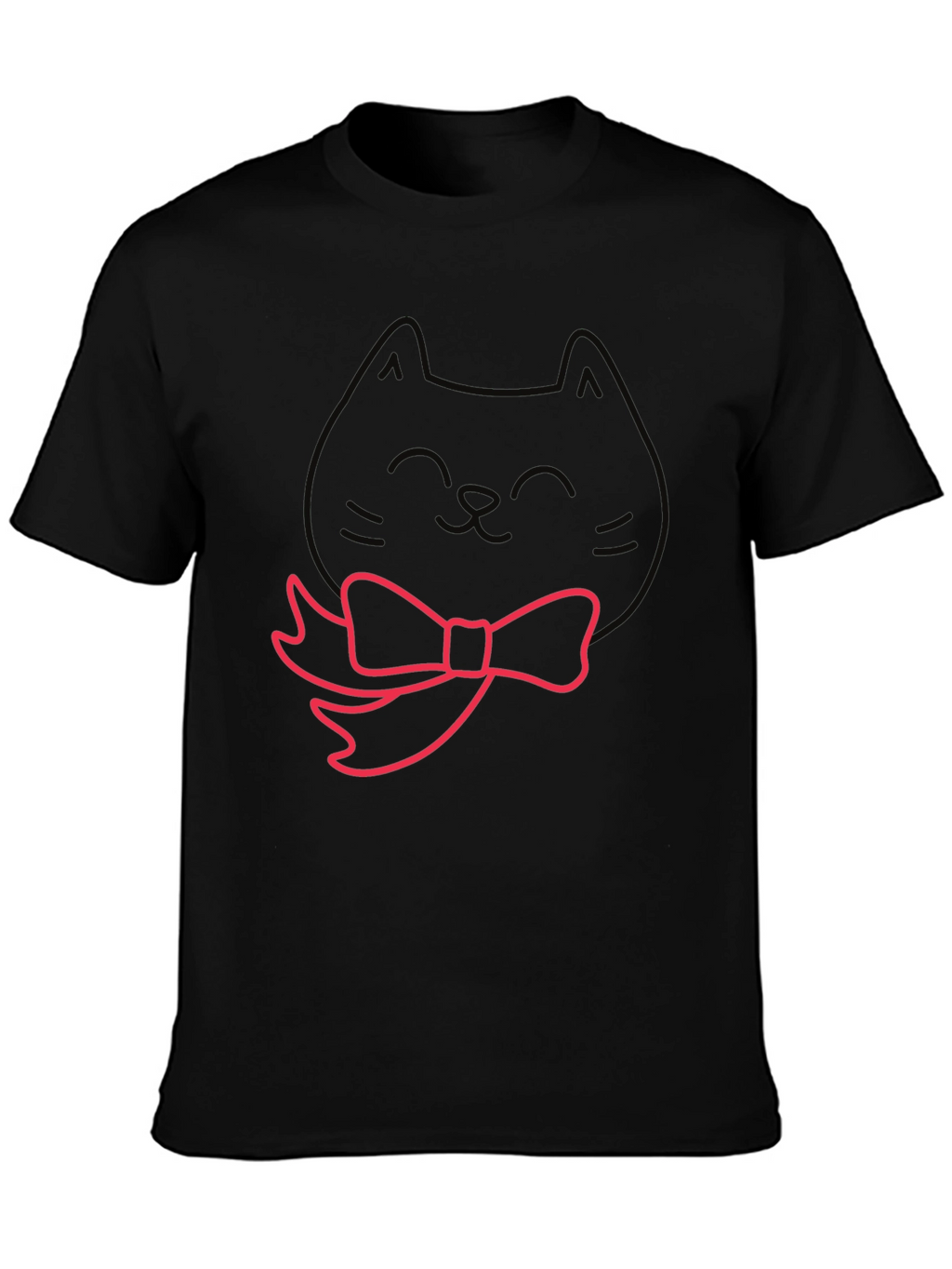 Cute Cat Bow Tie Graphic T-Shirt
