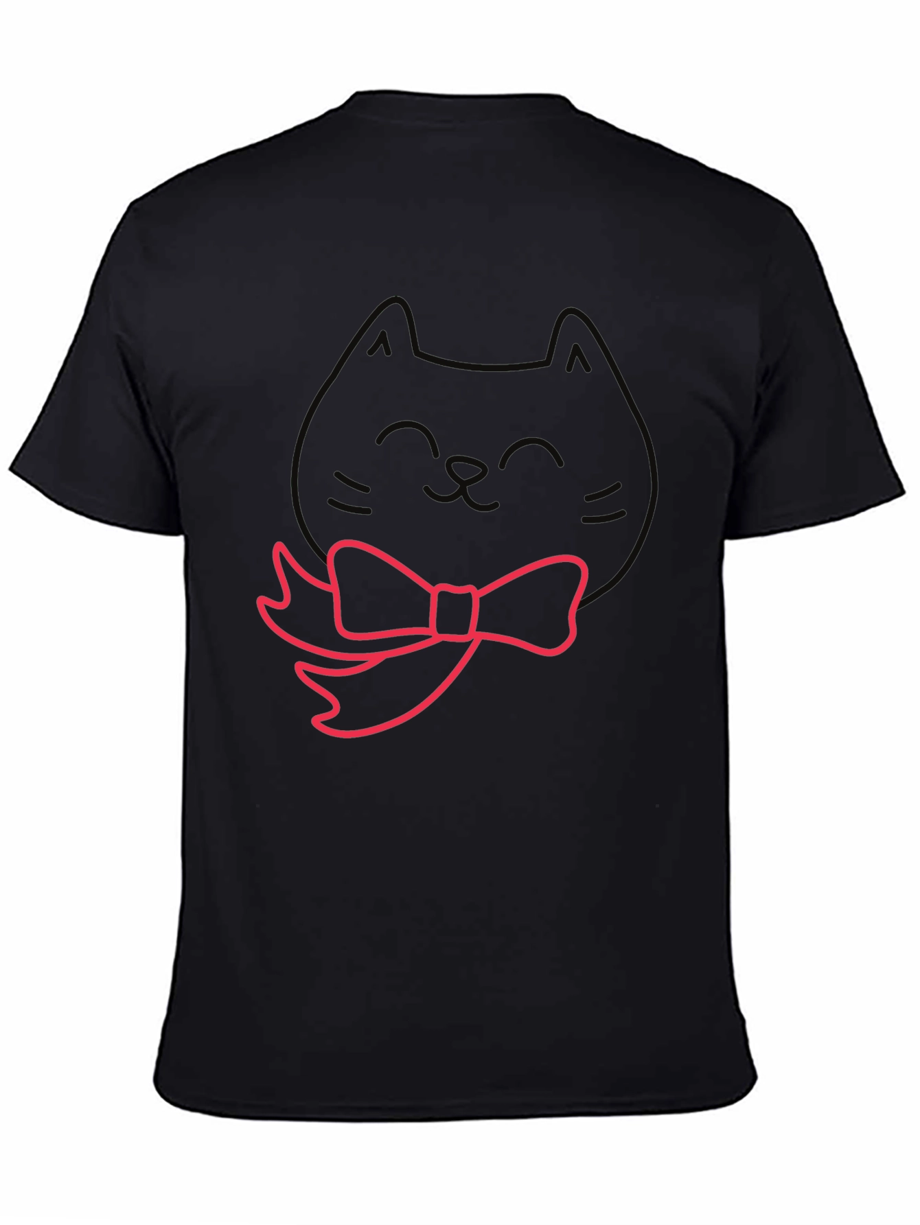 Cute Cat Bow Tie Graphic T-Shirt