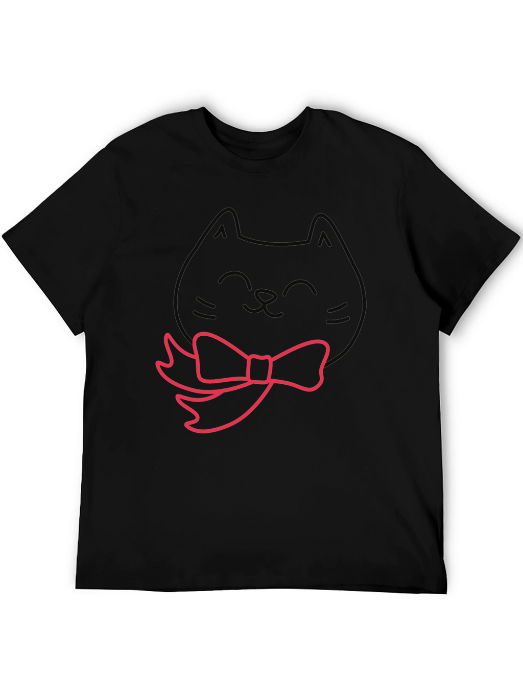 Cute Cat Bow Tie Graphic T-Shirt