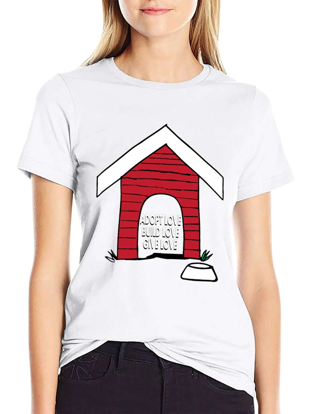 Adopt Love T-Shirt - Dog House Design