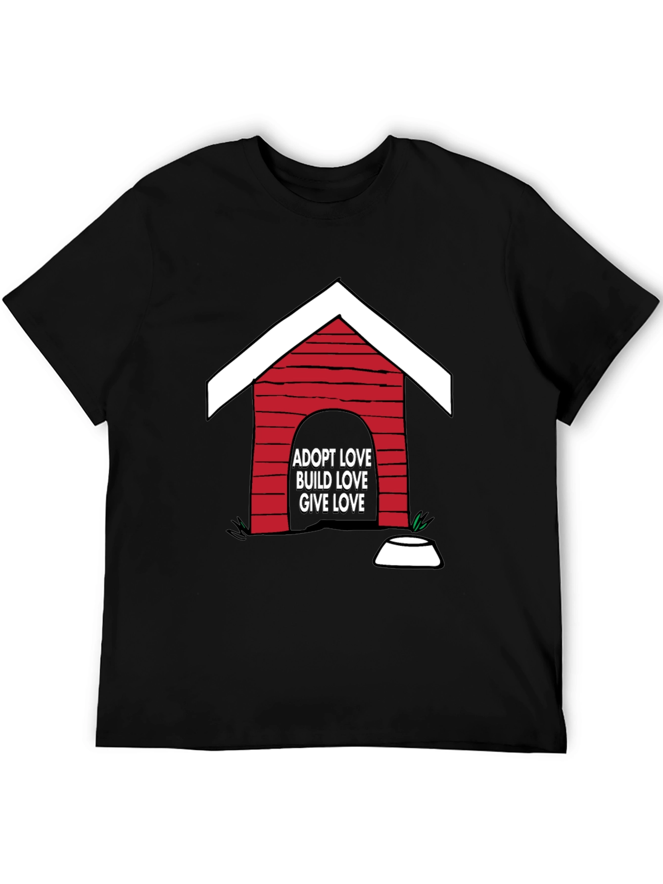 Adopt Love T-Shirt - Dog House Design