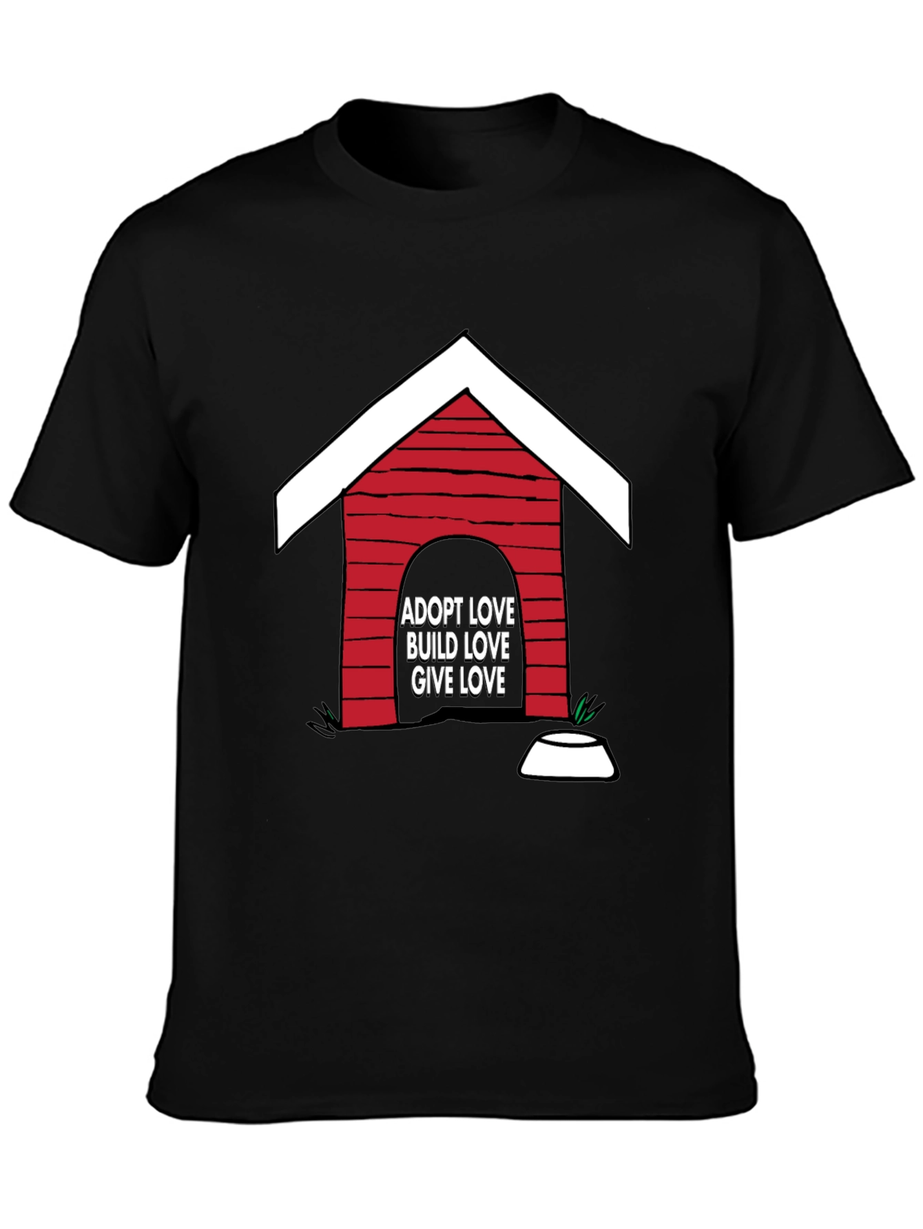 Adopt Love T-Shirt - Dog House Design