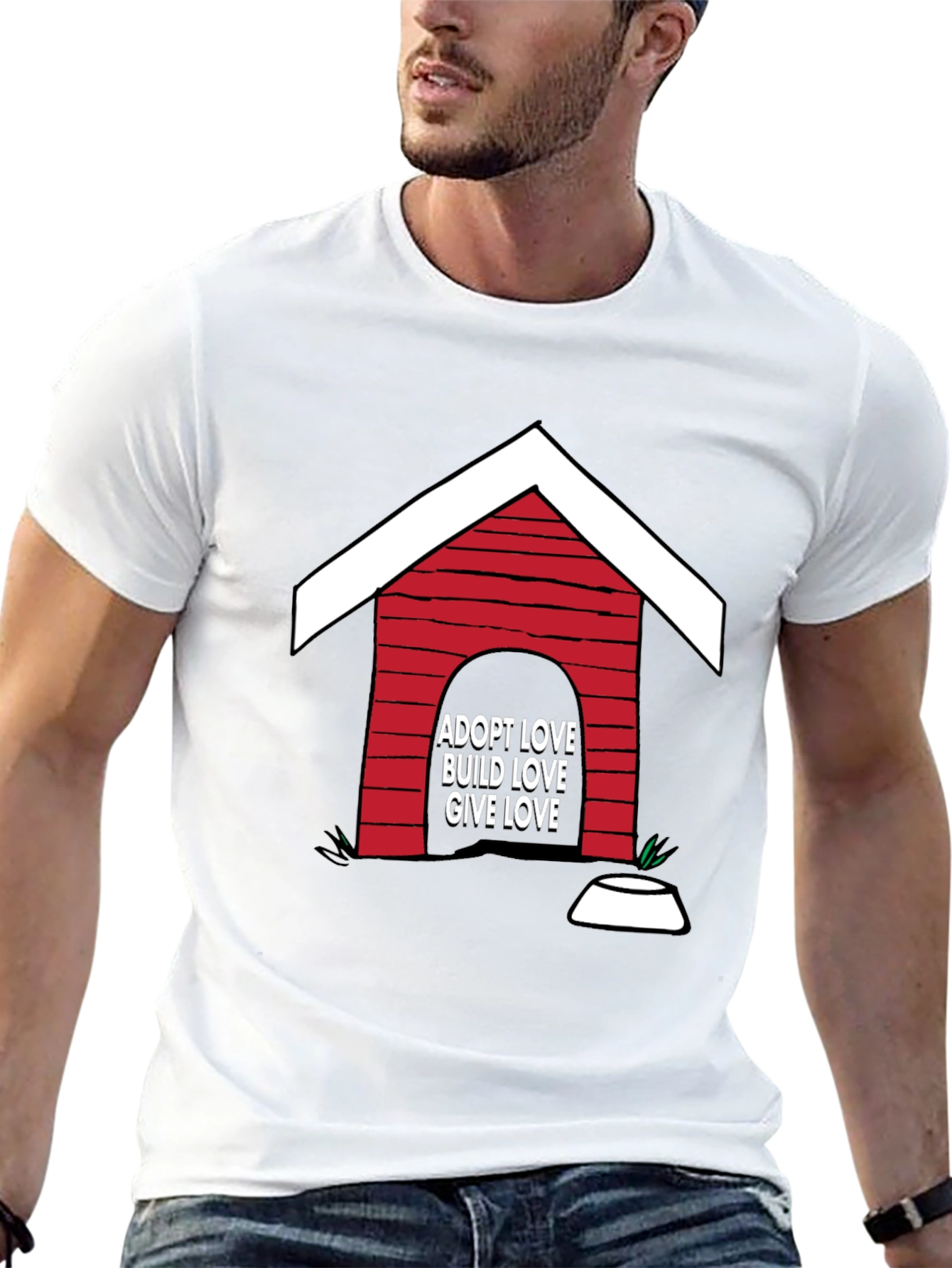 Adopt Love T-Shirt - Dog House Design
