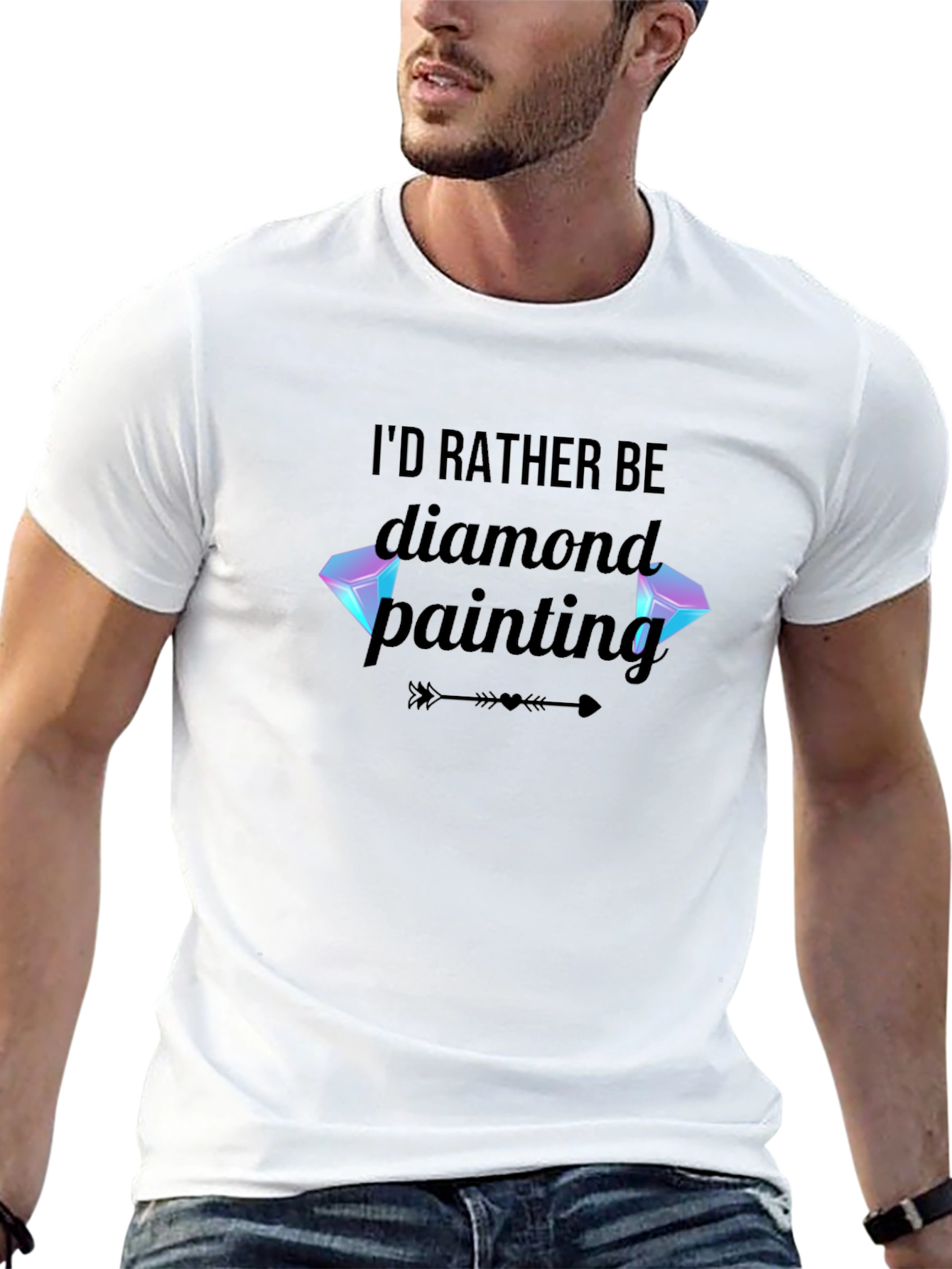 Diamond Painting Fan T-Shirt: Id Rather Be Diamond Painting