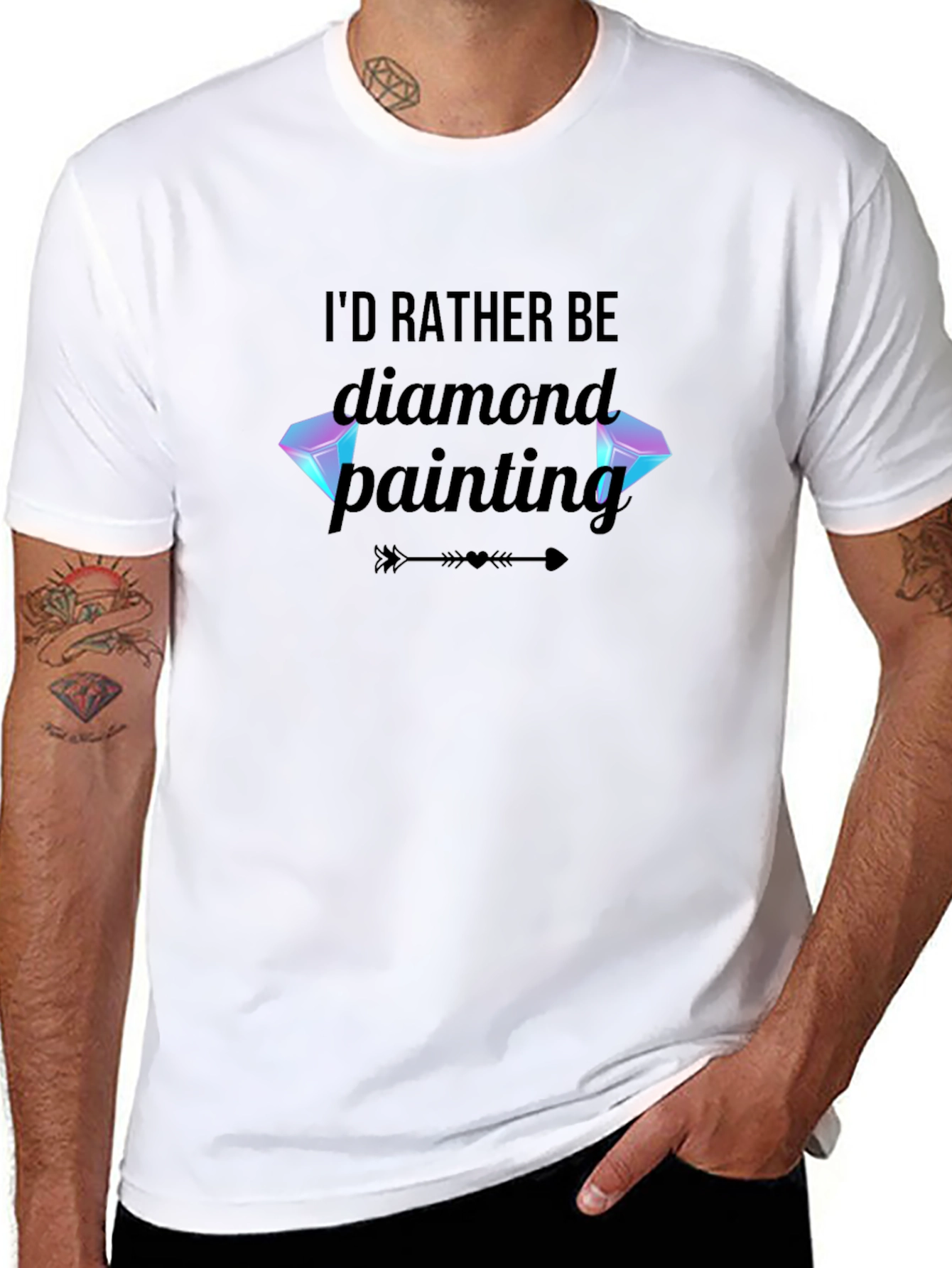 Diamond Painting Fan T-Shirt: Id Rather Be Diamond Painting