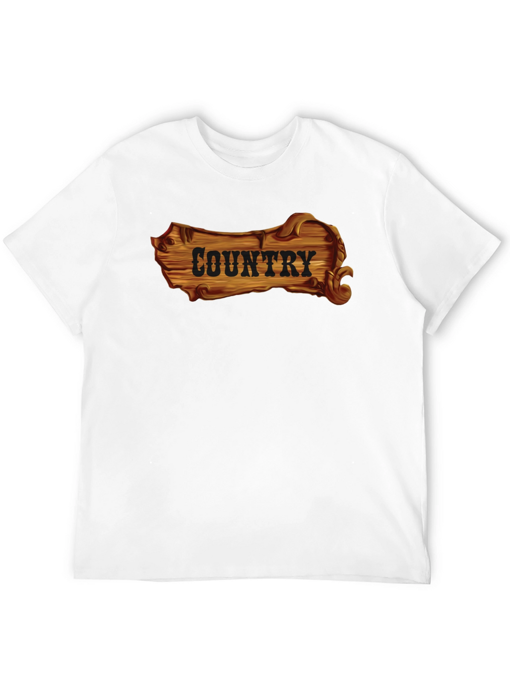 Country Wooden Sign Graphic Black T-Shirt