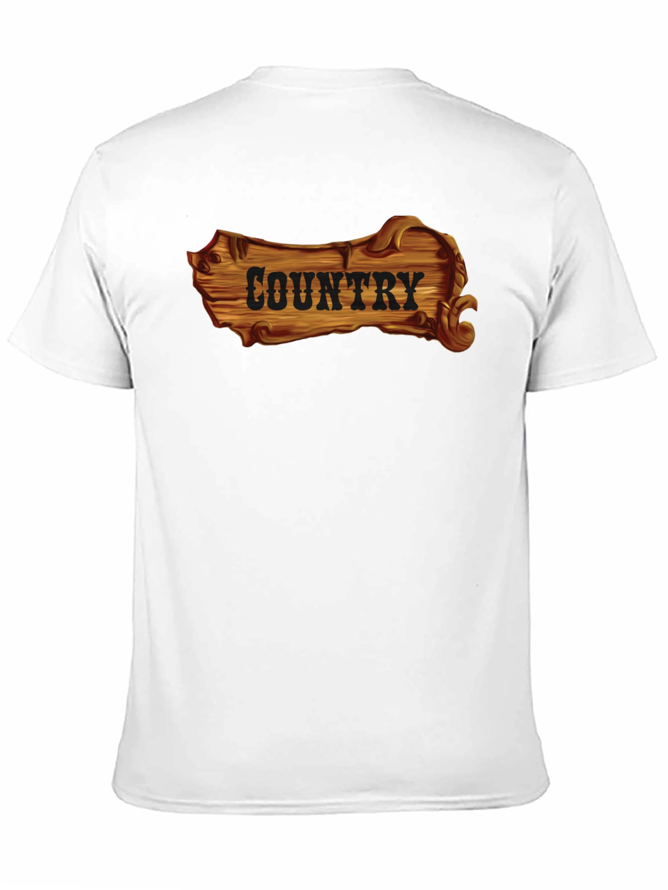 Country Wooden Sign Graphic Black T-Shirt
