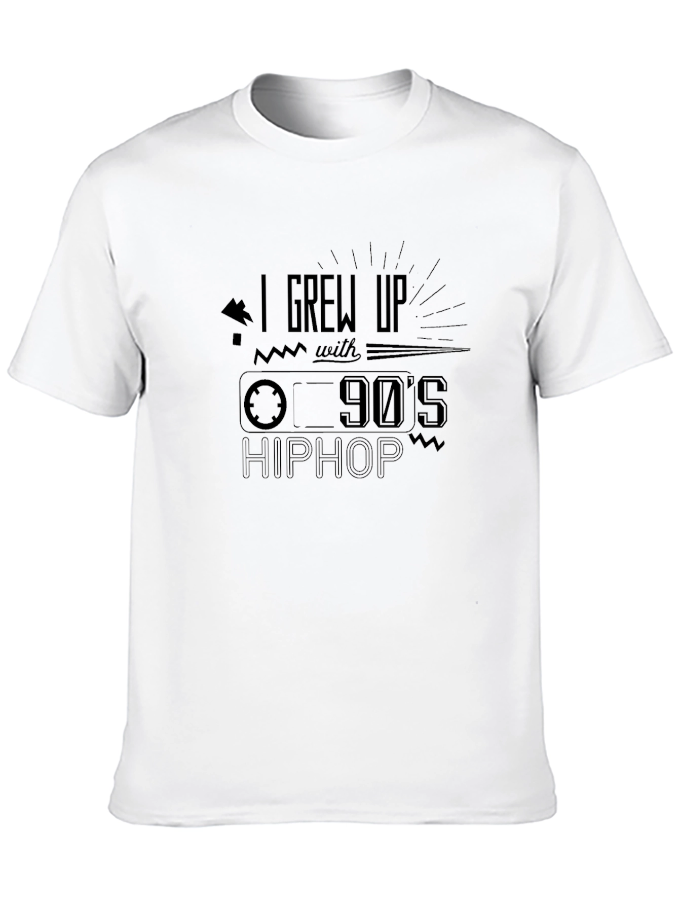 90s Hip Hop Cassette Tape Graphic Tee - Black