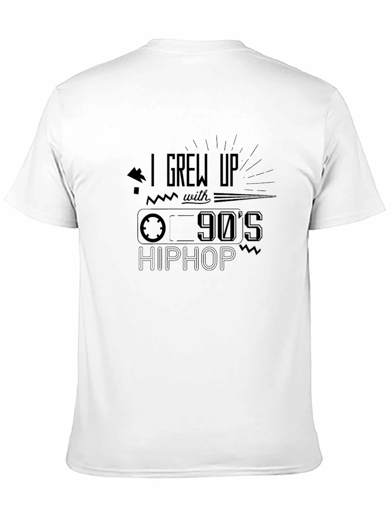 90s Hip Hop Cassette Tape Graphic Tee - Black