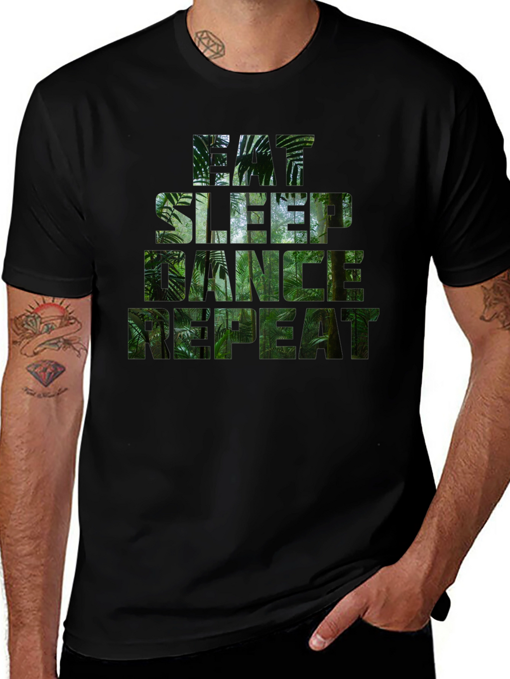 Eat Sleep Dance Repeat Jungle Print T-Shirt