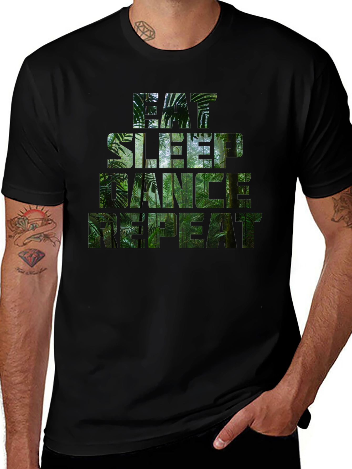 Eat Sleep Dance Repeat Jungle Print T-Shirt