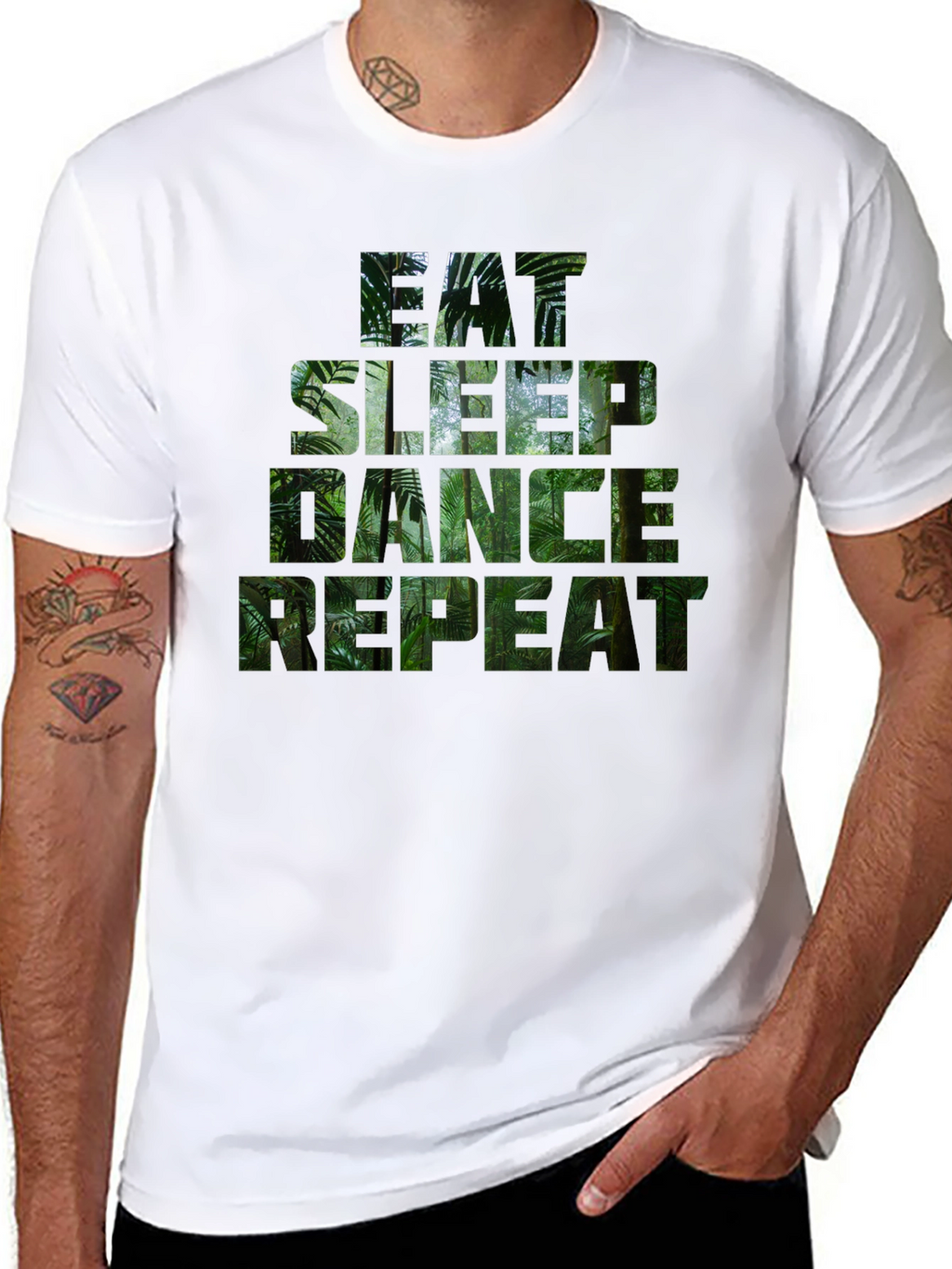 Eat Sleep Dance Repeat Jungle Print T-Shirt