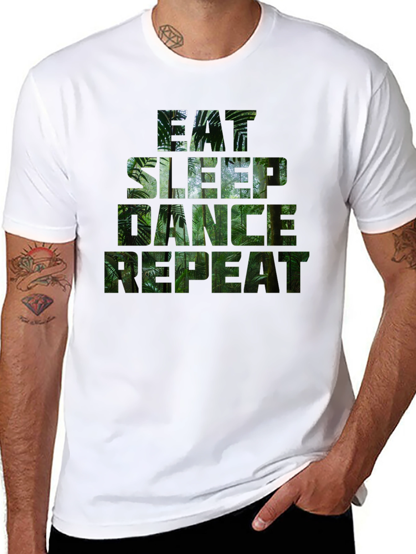 Eat Sleep Dance Repeat Jungle Print T-Shirt