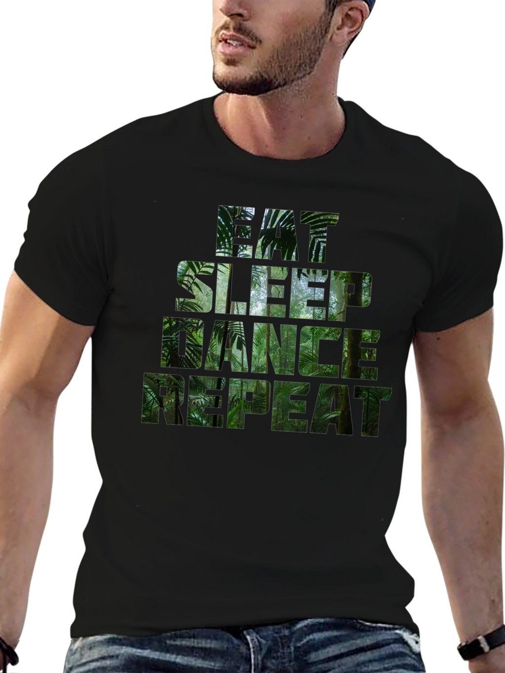 Eat Sleep Dance Repeat Jungle Print T-Shirt