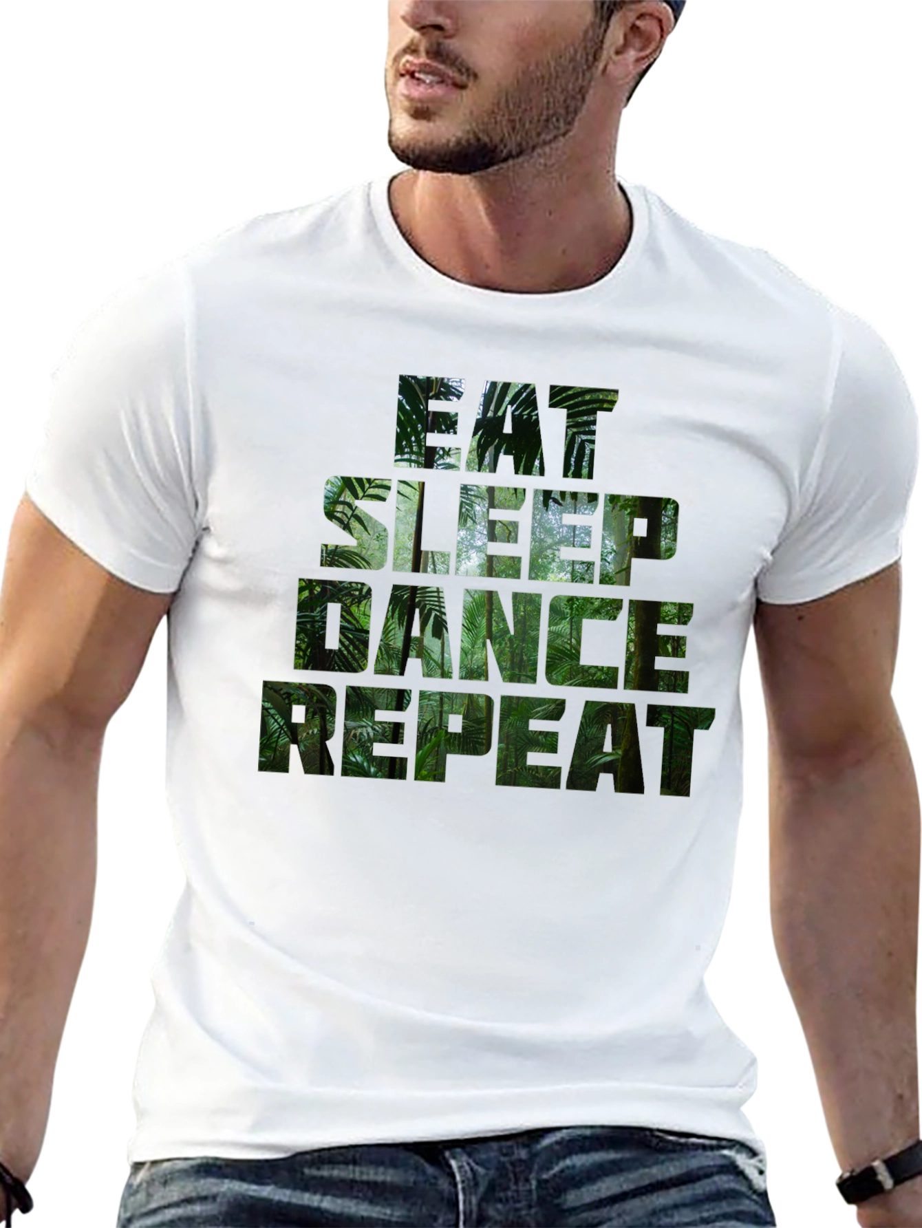 Eat Sleep Dance Repeat Jungle Print T-Shirt