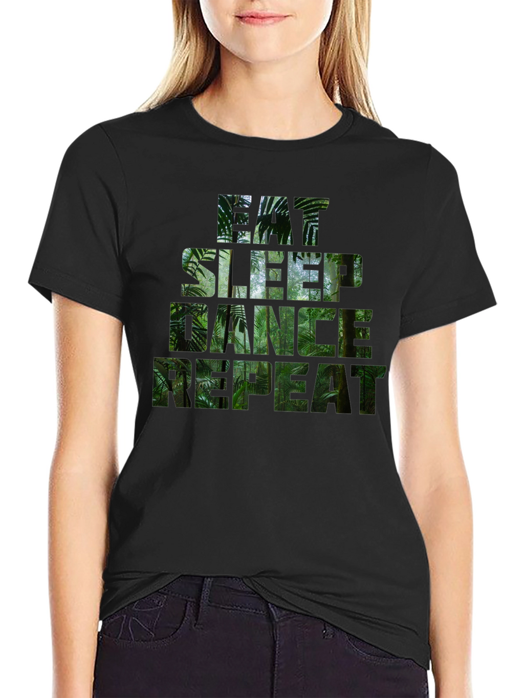 Eat Sleep Dance Repeat Jungle Print T-Shirt