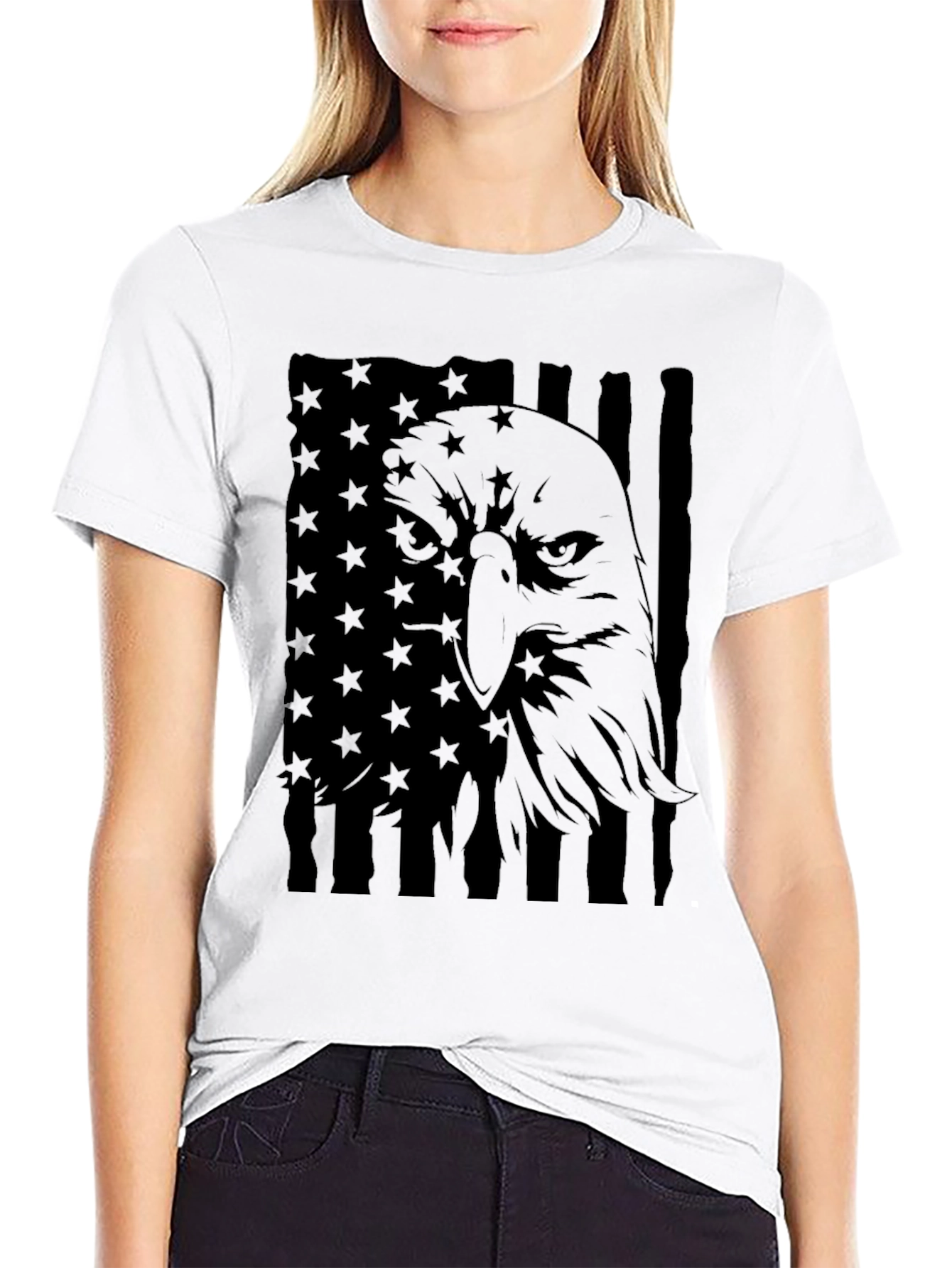 American Eagle Flag T-Shirt - Black