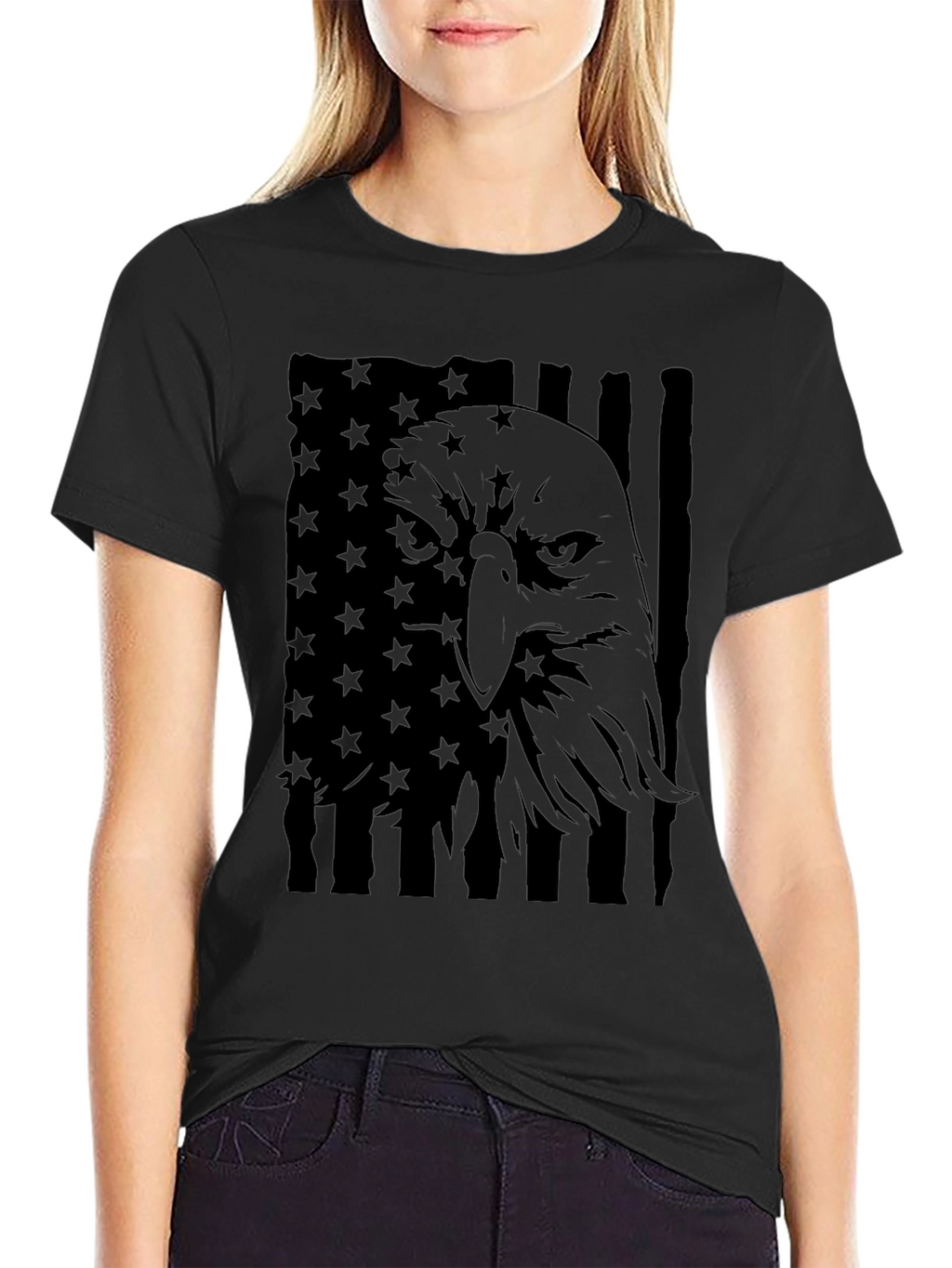 American Eagle Flag T-Shirt - Black