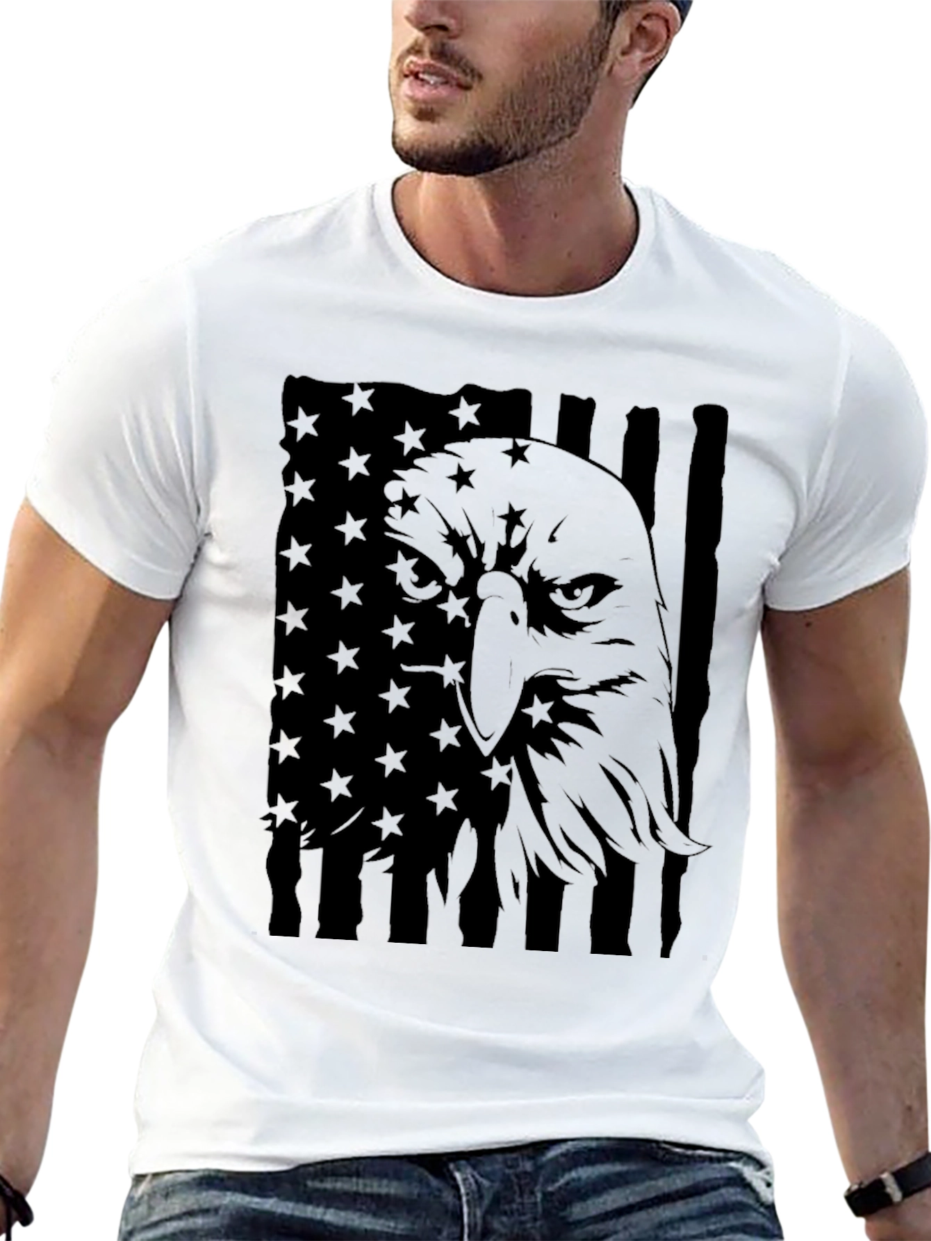 American Eagle Flag T-Shirt - Black