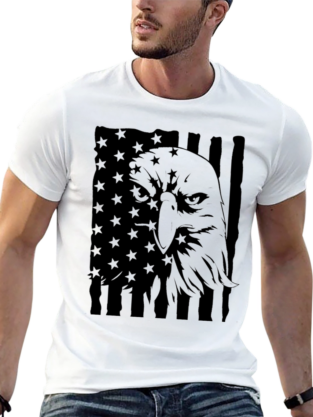 American Eagle Flag T-Shirt - Black
