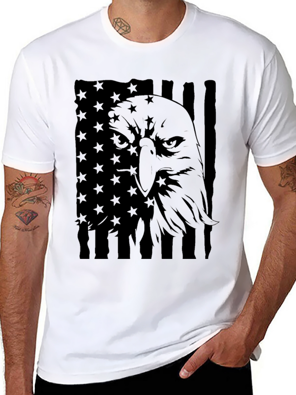 American Eagle Flag T-Shirt - Black