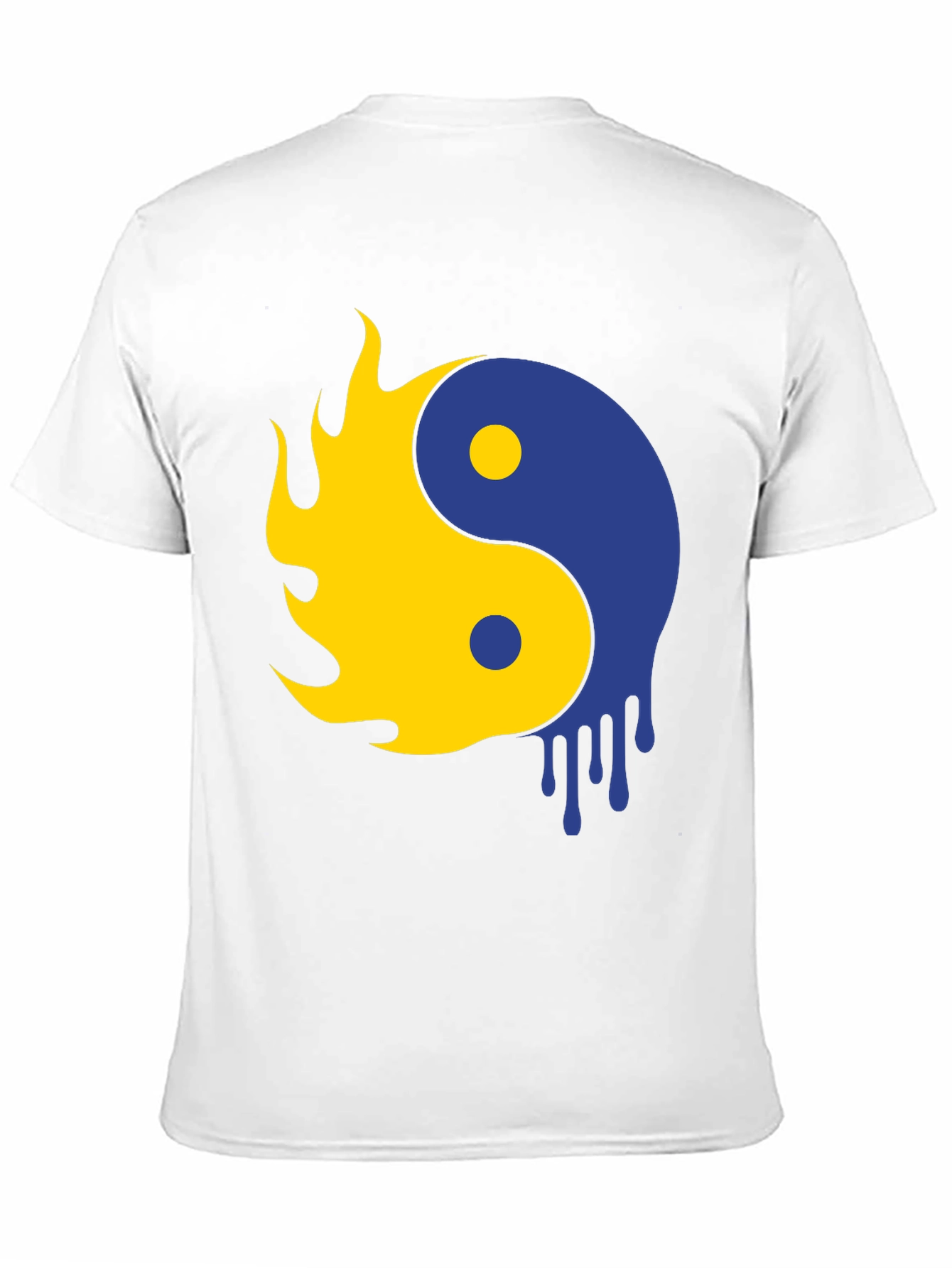 Yin Yang Flame Drip Graphic Tee - Modern Style