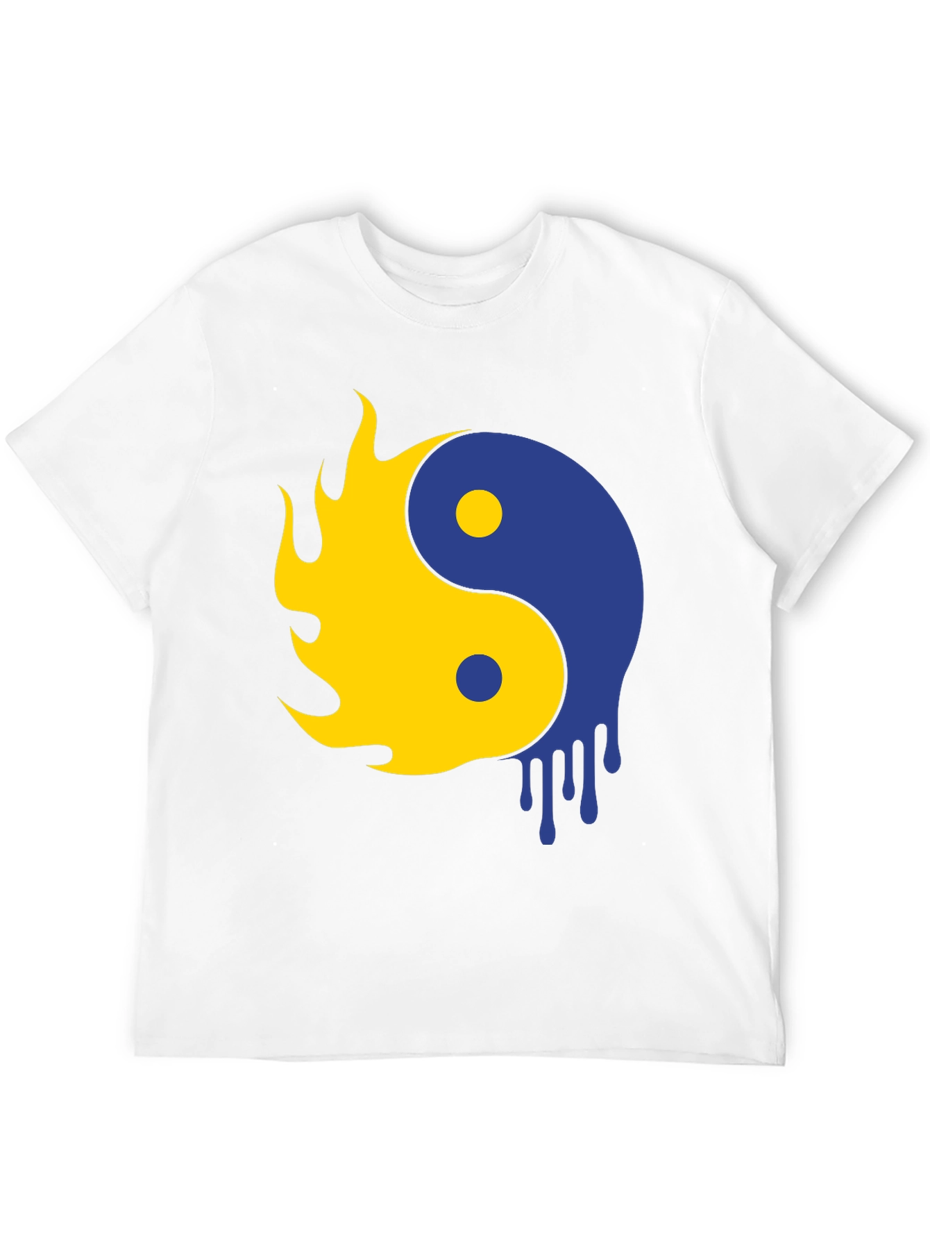 Yin Yang Flame Drip Graphic Tee - Modern Style