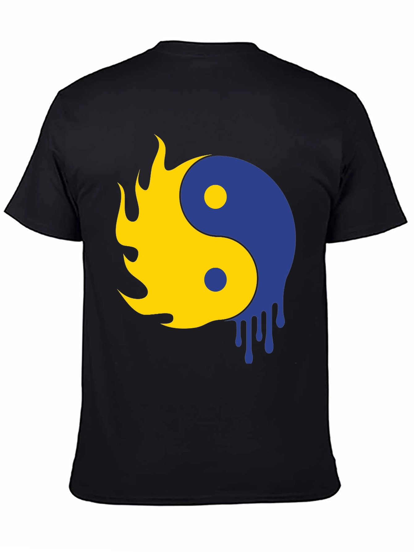 Yin Yang Flame Drip Graphic Tee - Modern Style