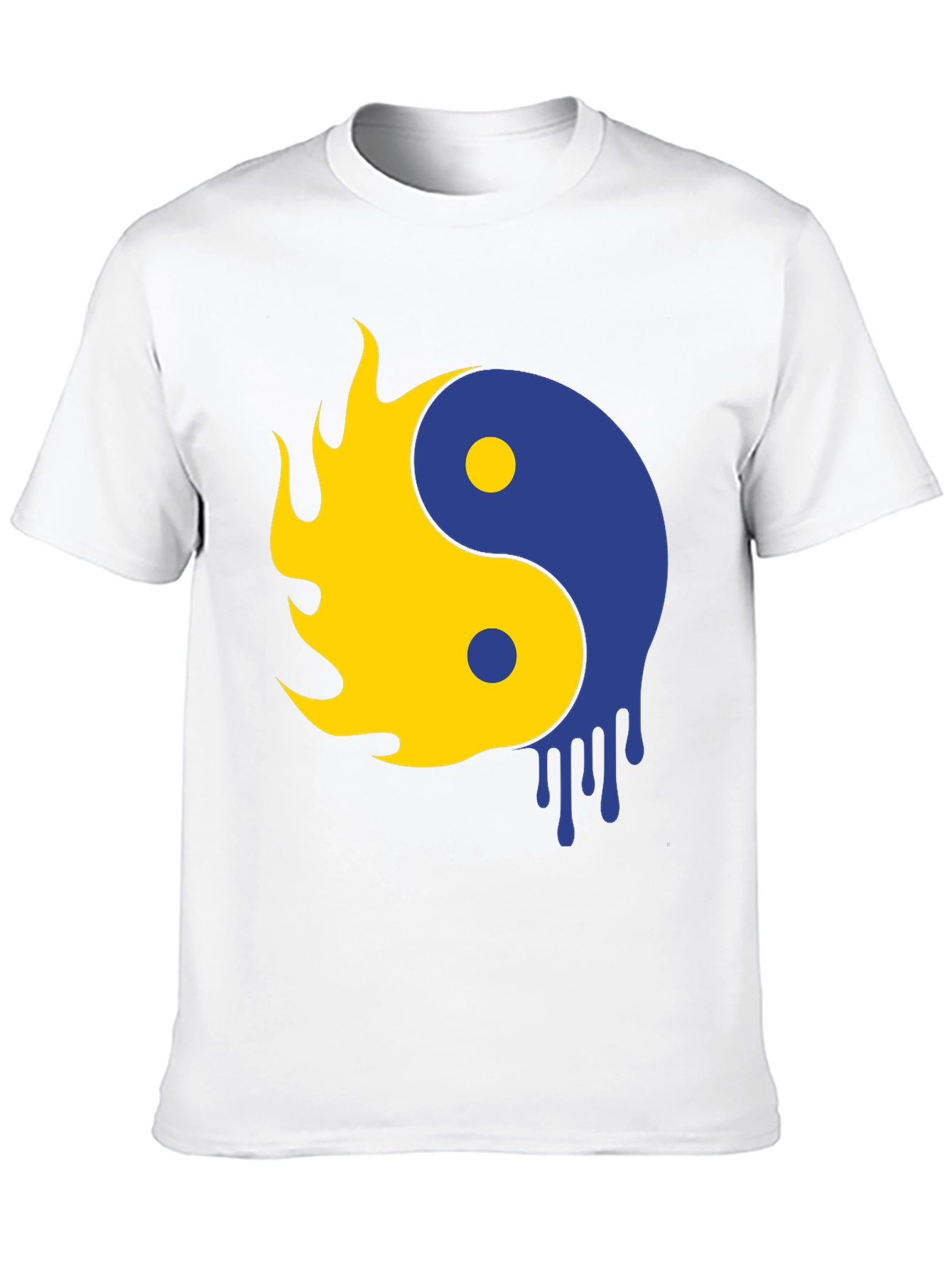 Yin Yang Flame Drip Graphic Tee - Modern Style