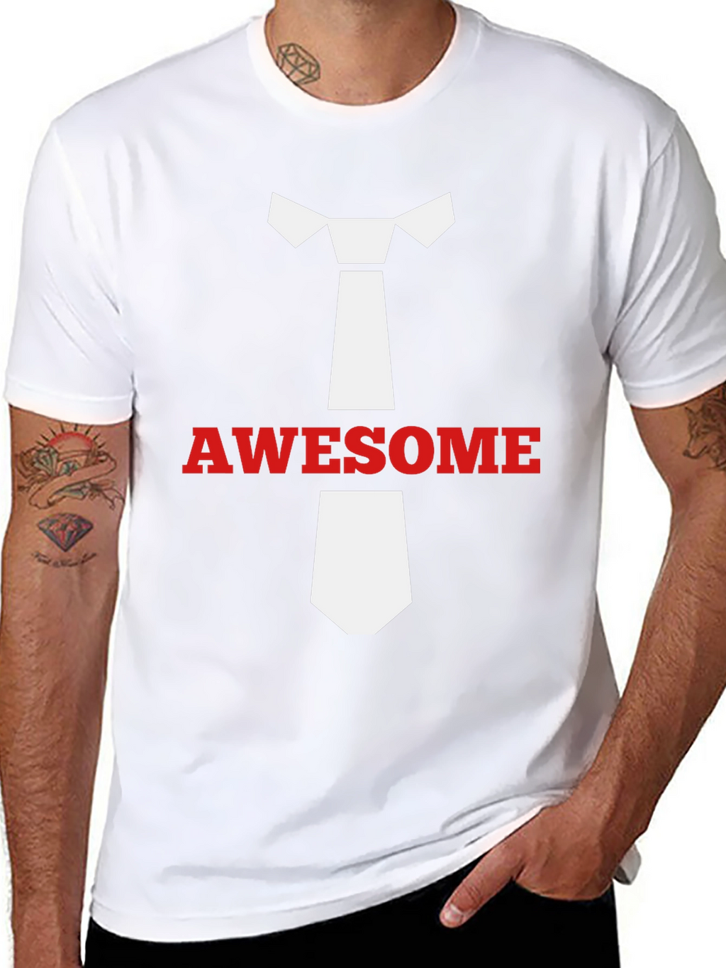 Awesome Tie T-Shirt - Stylish Casual Wear